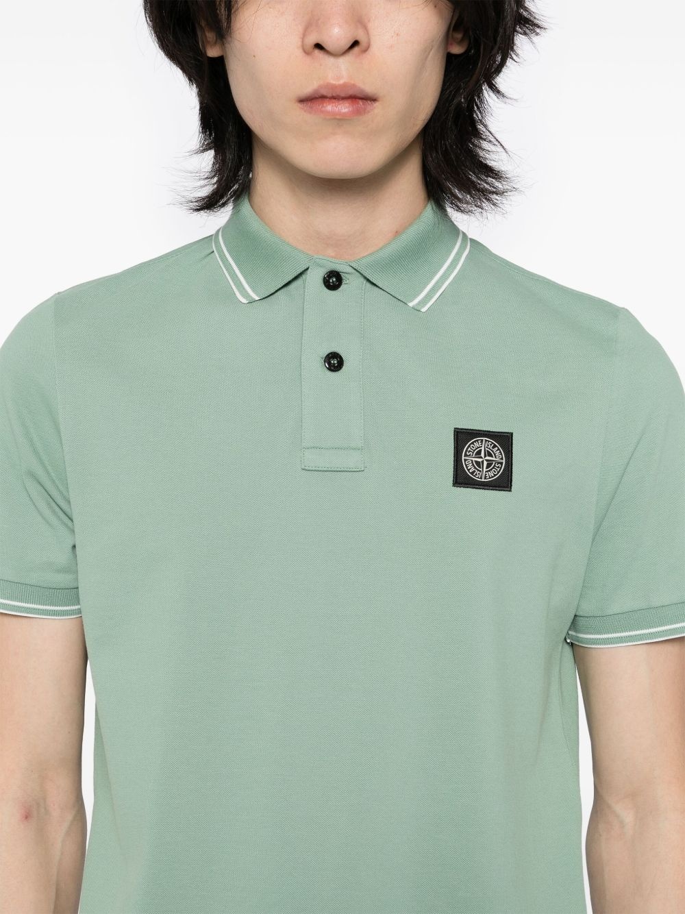 logo-patch polo shirt - 4