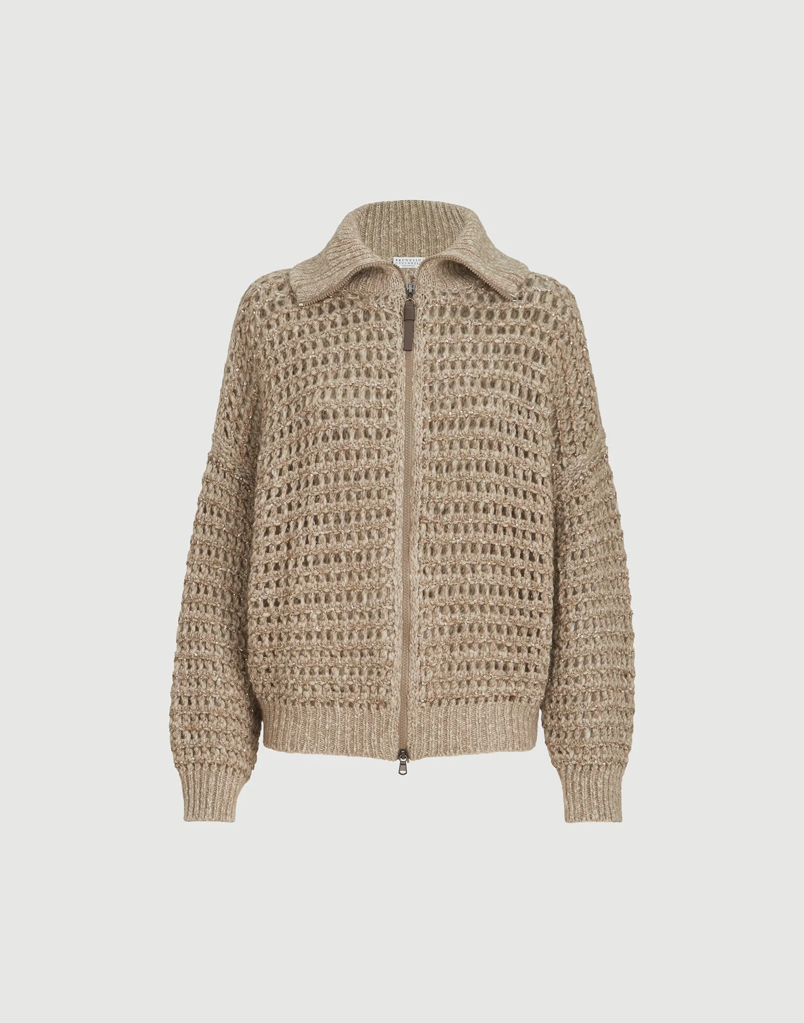 Dazzling soft virgin wool and cashmere net cardigan - 1