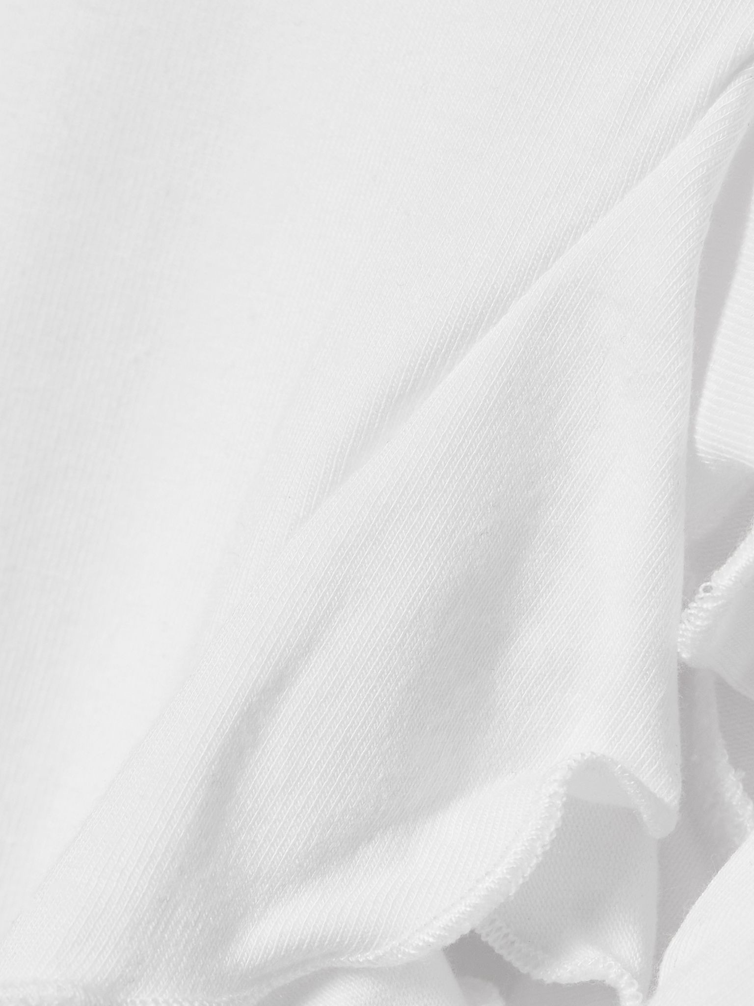 Jellyfish asymmetric ruffled bamboo-blend jersey top White - 4