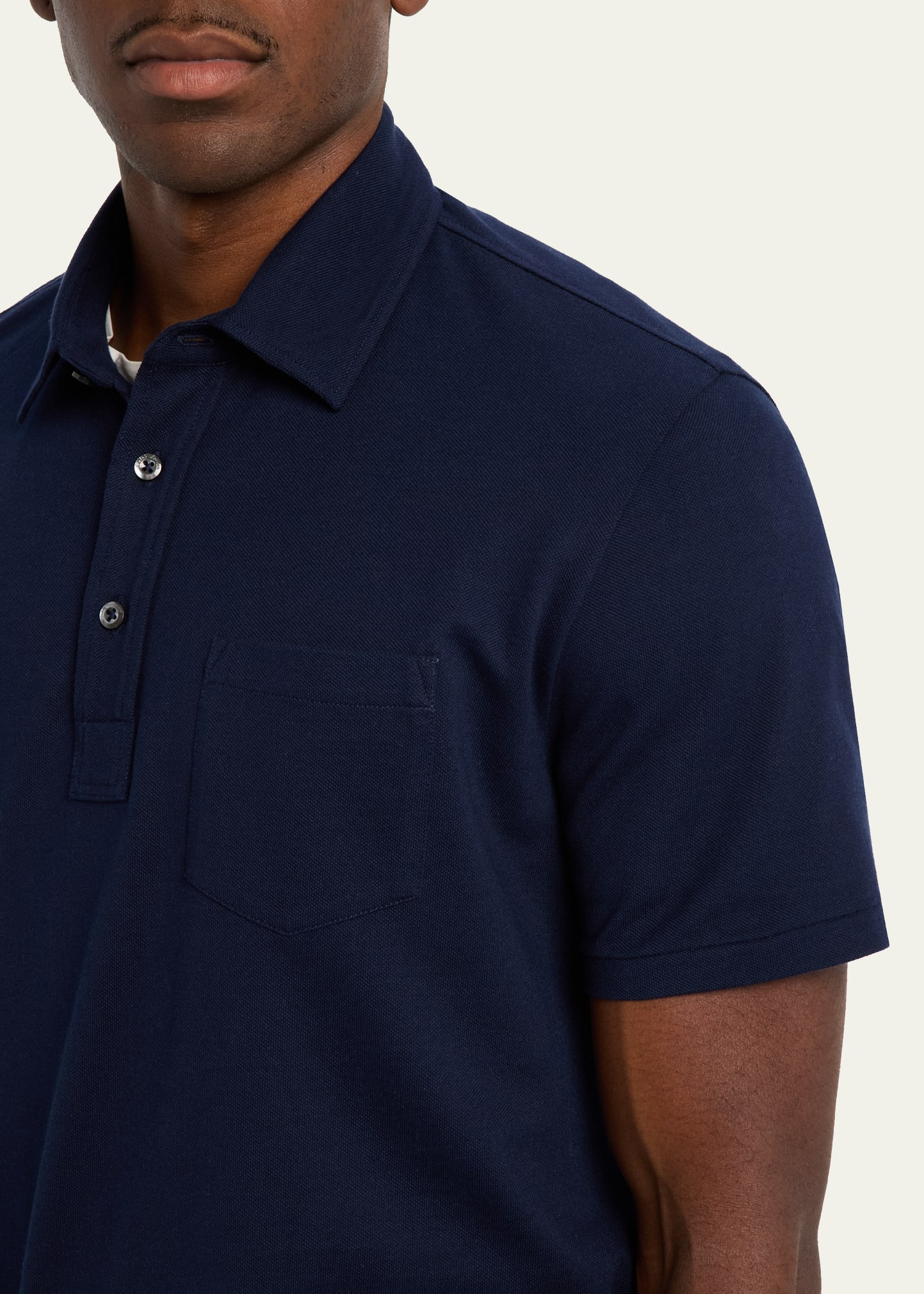 Men's Cotton and Cashmere Polo Shirt - 5