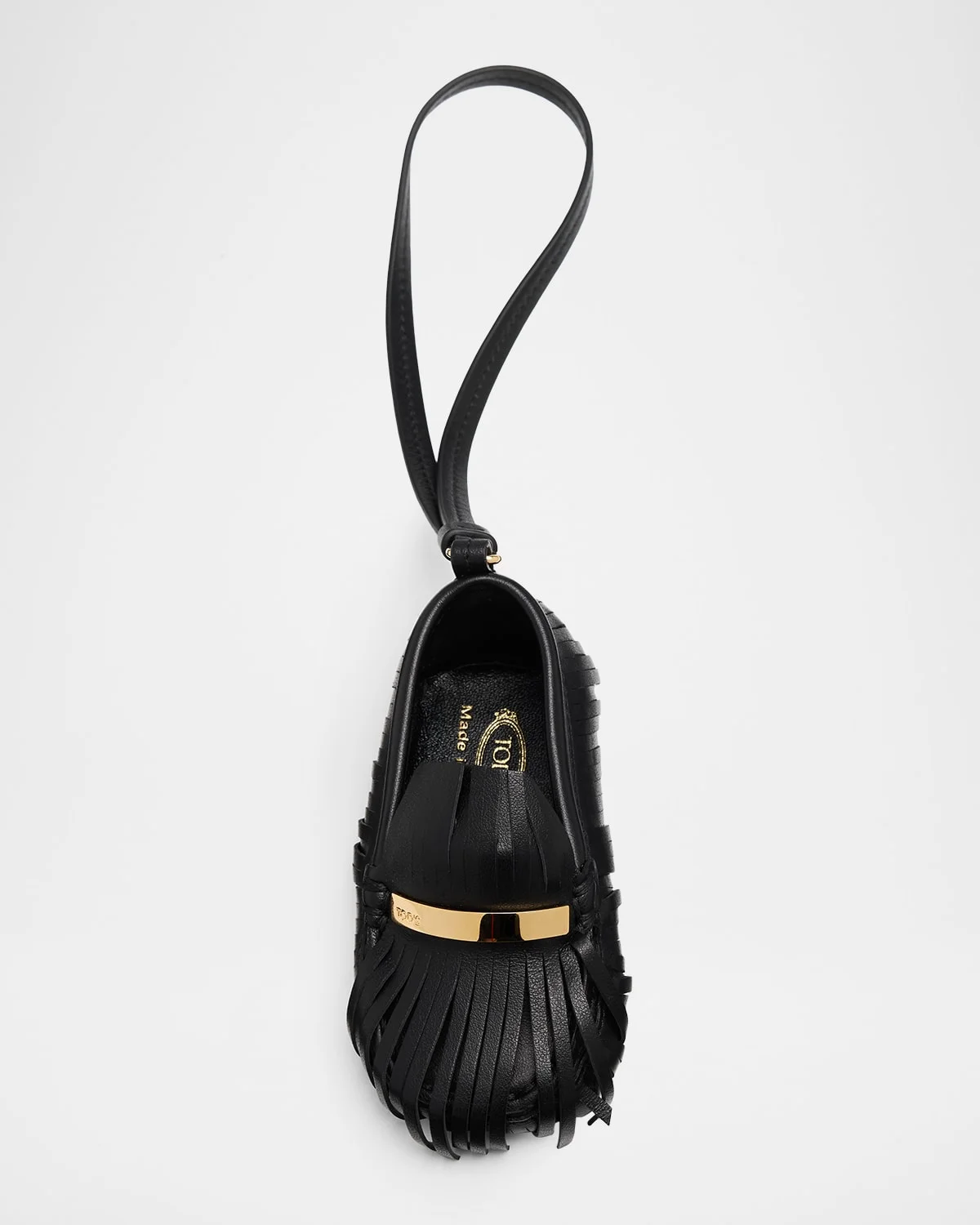 Fringed Leather Gommino Driving Shoe Bag Charm - 1