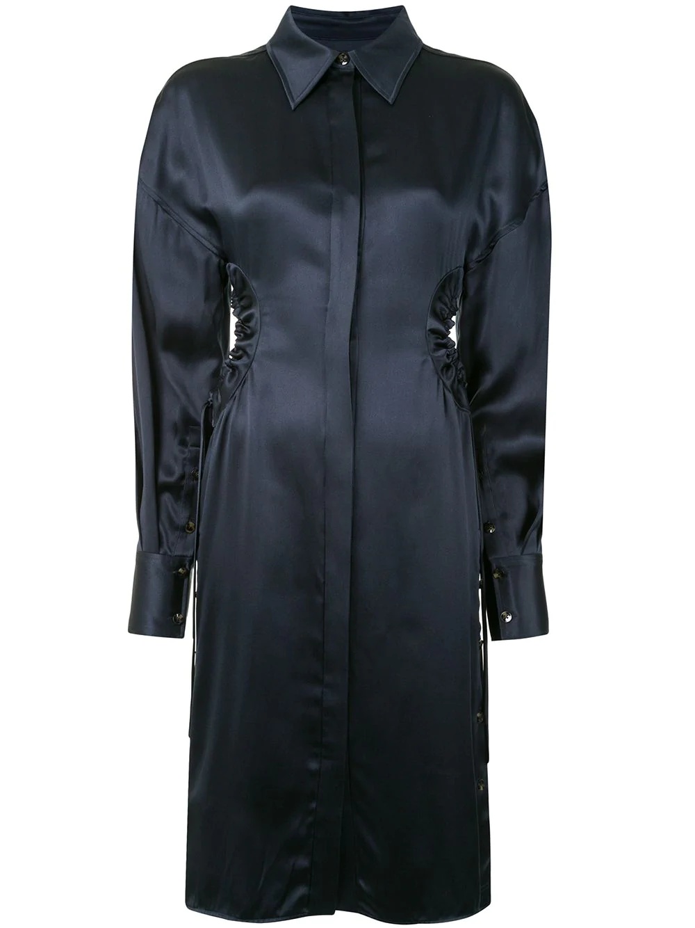 satin shirt dress - 1