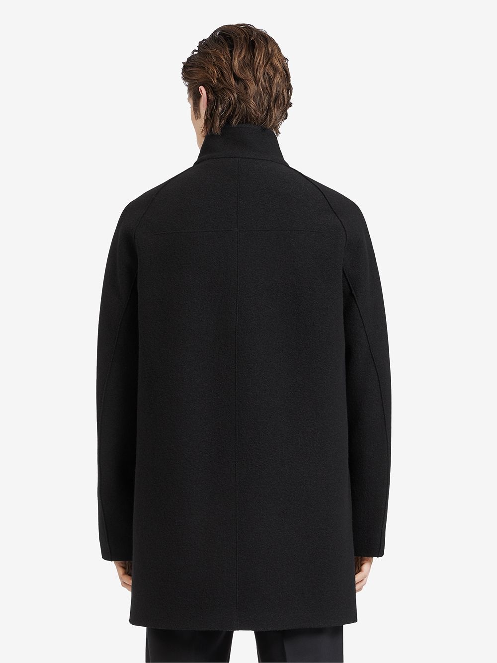 high-neck wool coat - 4