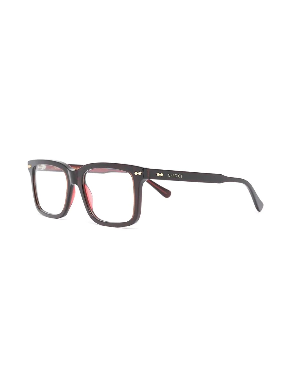 logo square-frame glasses - 2