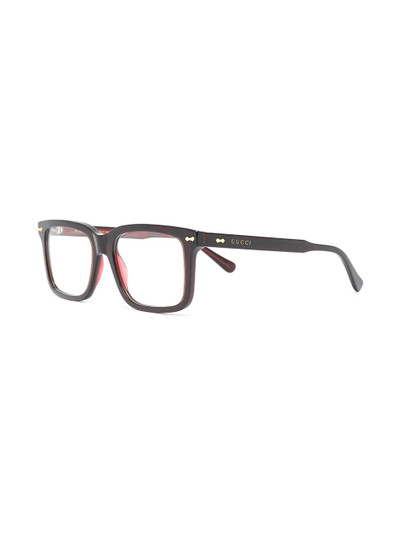 GUCCI logo square-frame glasses outlook