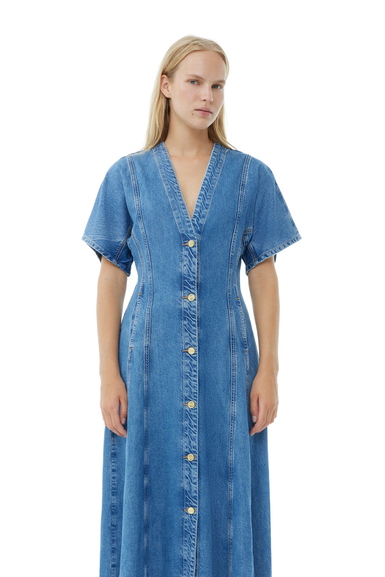 オールインワン・サロペット Ganni Washed Denim Maxi Dress Ganni Washed Denim Maxi Dress – BALTINI