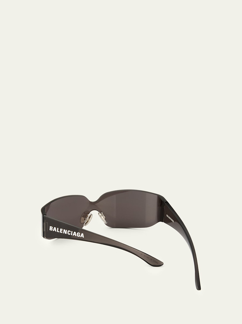 BALENCIAGA Men's Bb0421s-001 Mono Nylon Square Sunglasses outlook