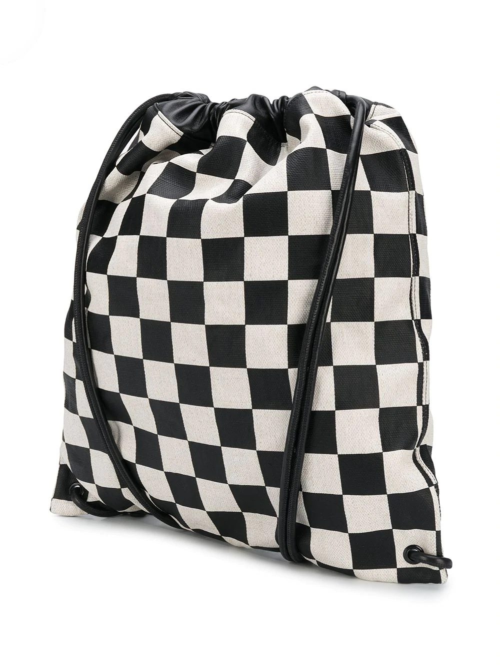 checked drawstring backpack - 3