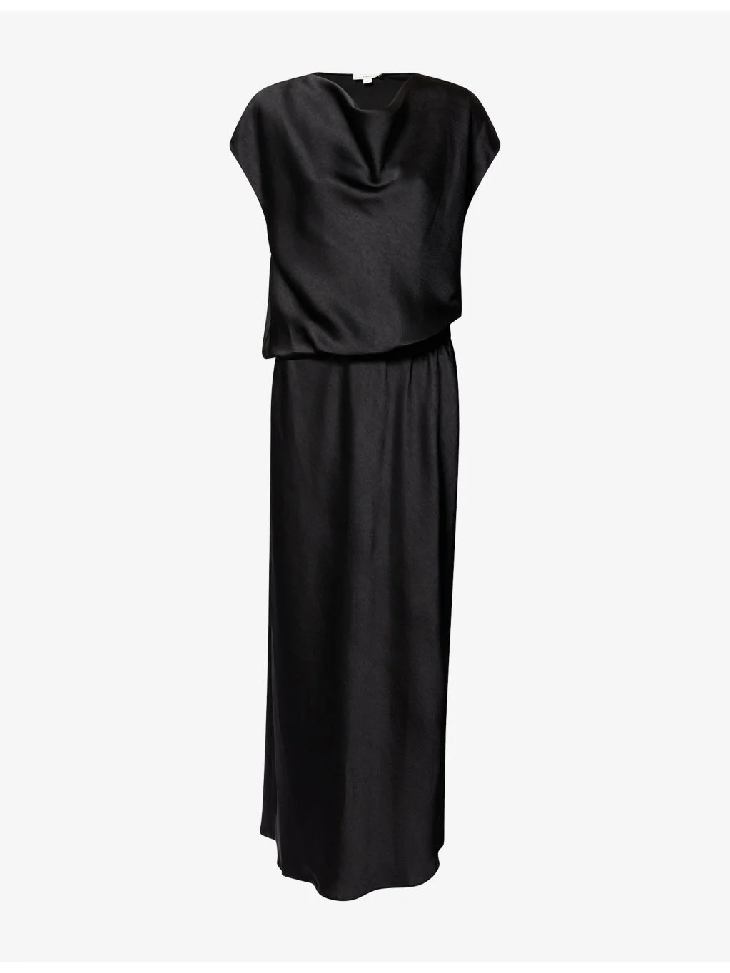 Cowl Cap-Sleeve Woven Midi Dress - 1