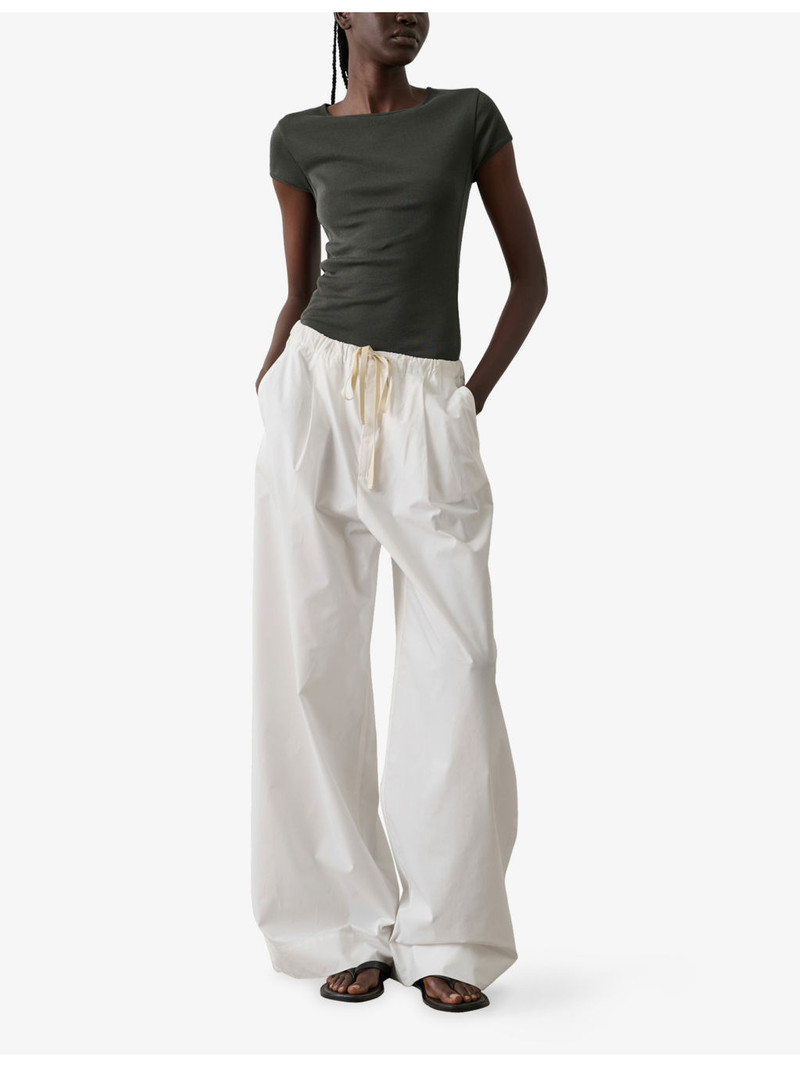 soeur Hugues Straight-Leg Mid-Rise Cotton-Poplin Trousers outlook