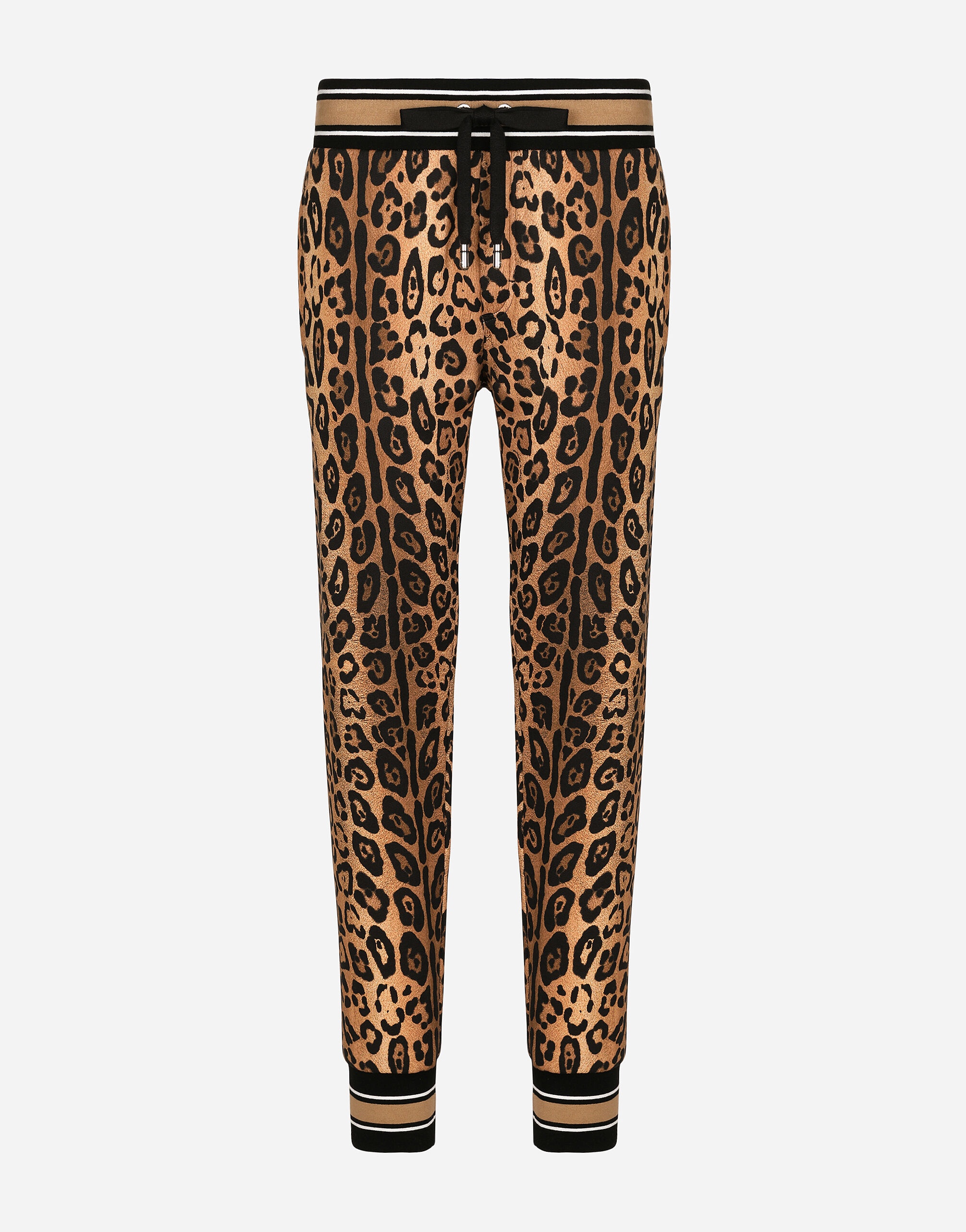 Jogging pants with leopard-print Crespo and tag - 1