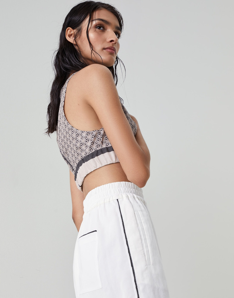 Cotton organza shorts with shiny trims 3