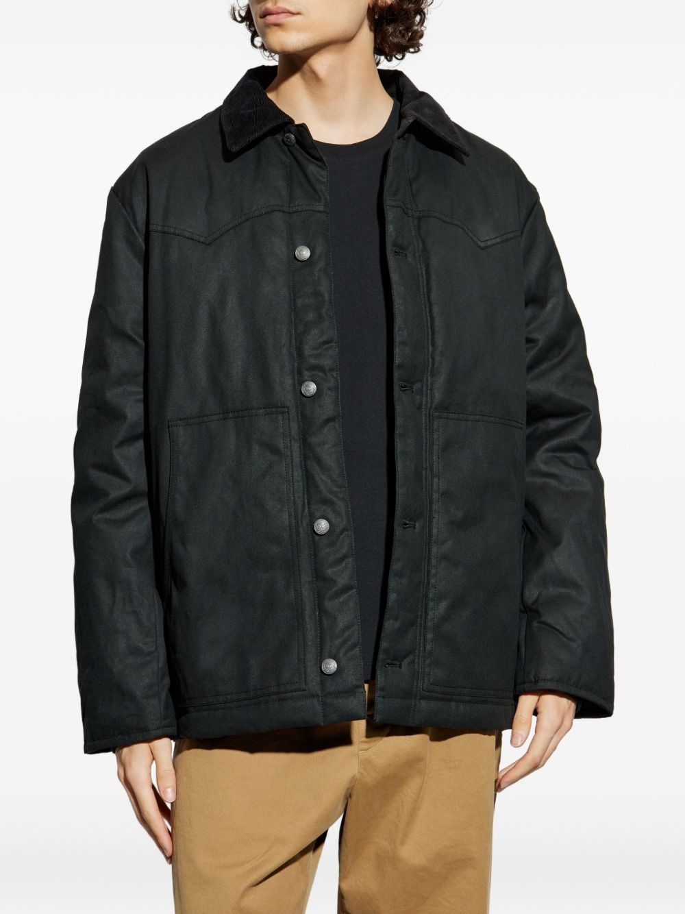 panelled button-up jacket - 3