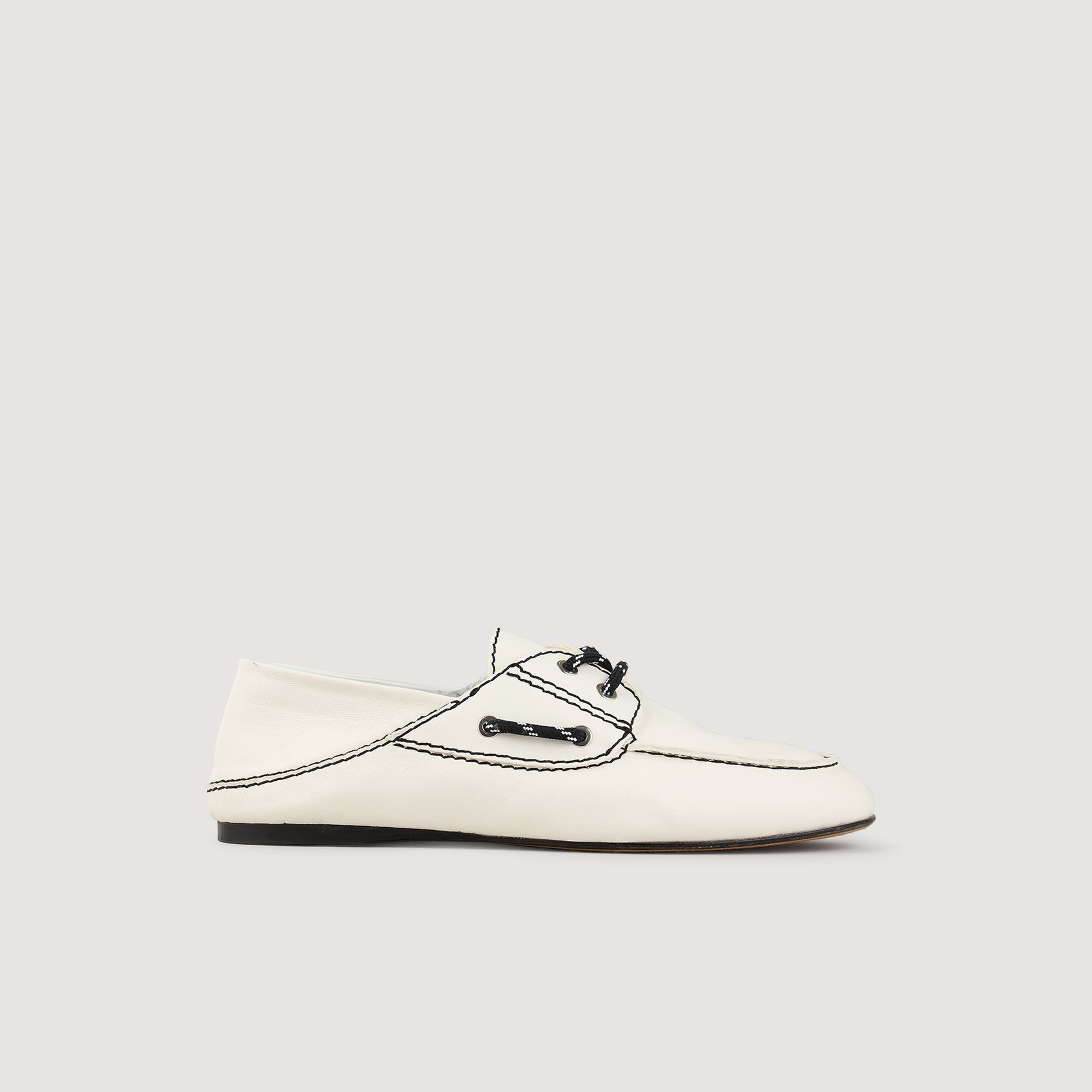 LEATHER BOAT SHOE LOAFERS - 6