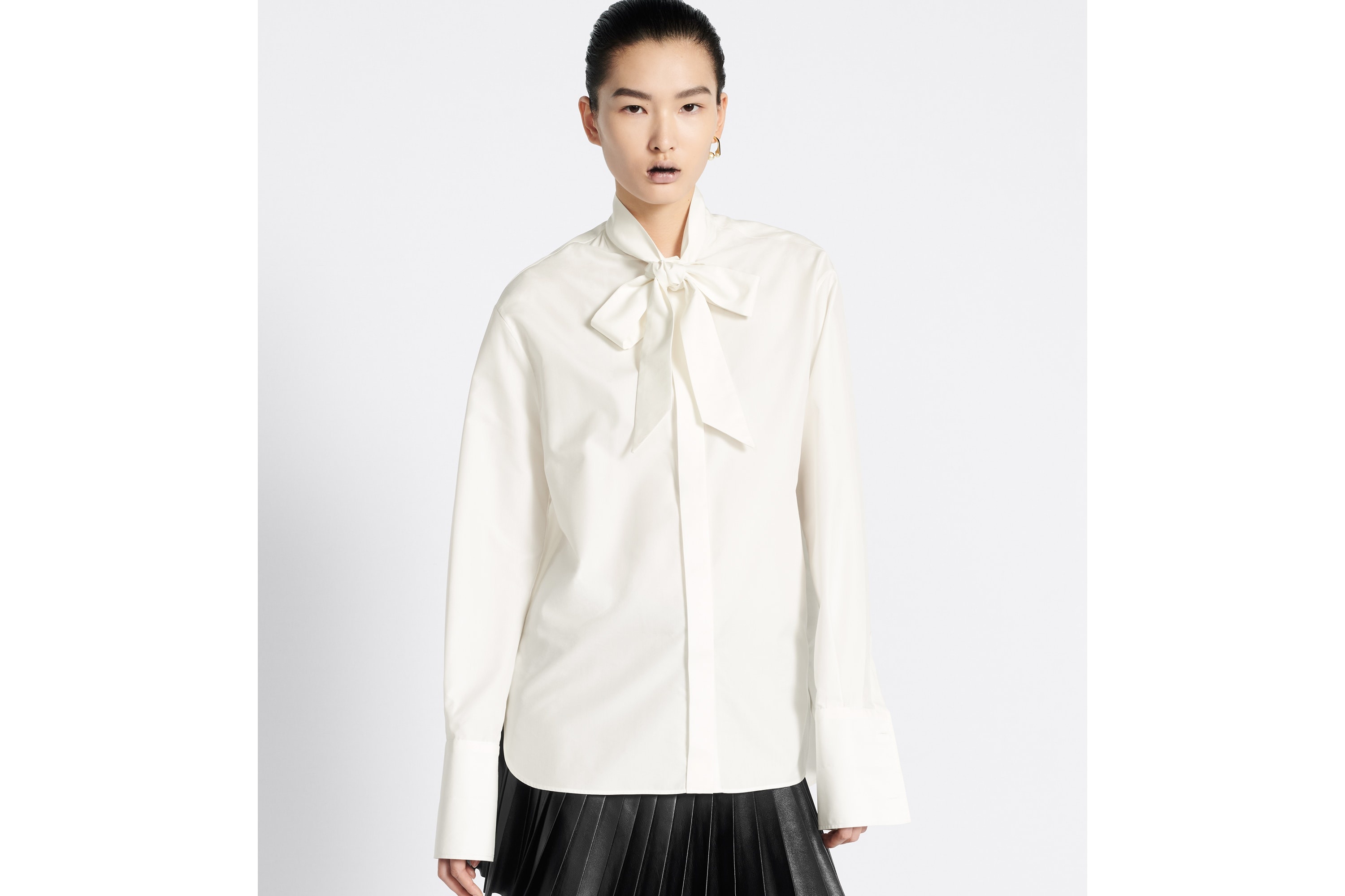 Shirt with Bow Collar - 4