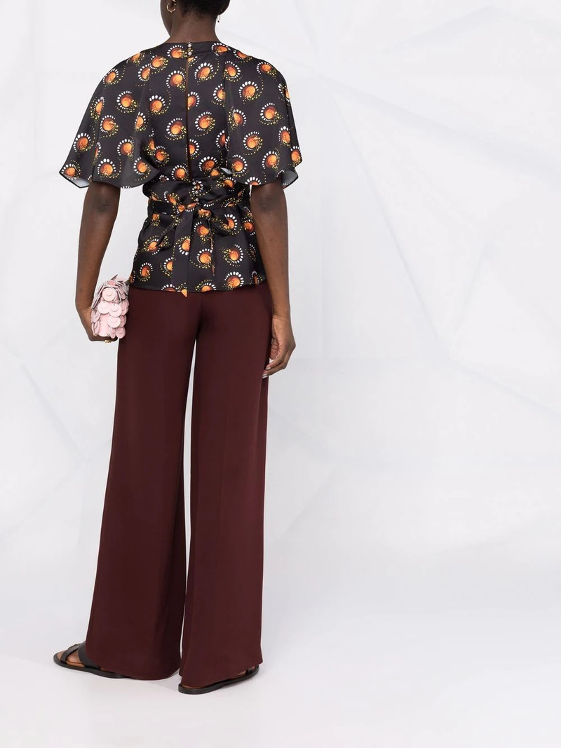 motif-print V-neck top 6