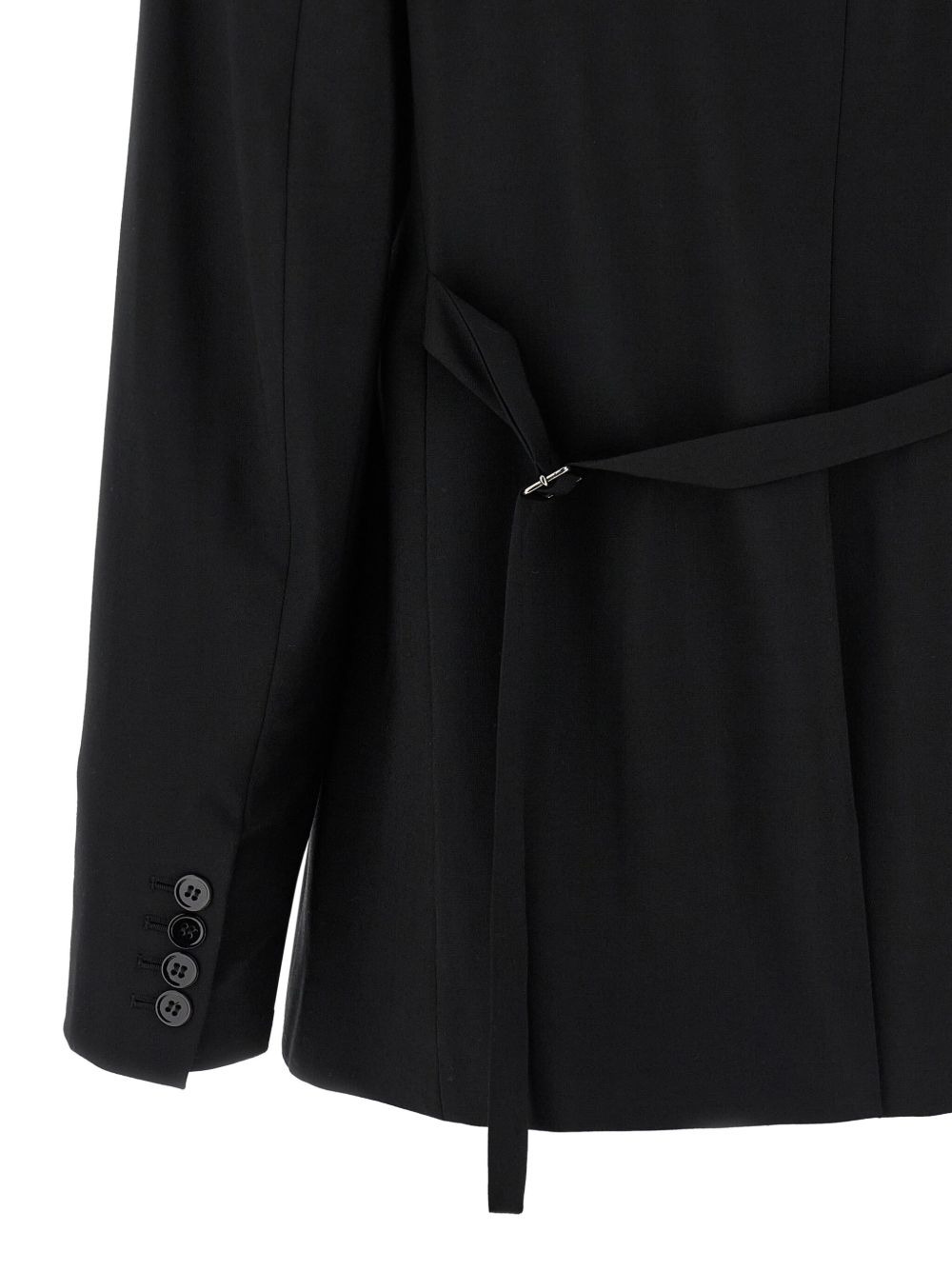 peak-lapel tie-detail blazer - 4