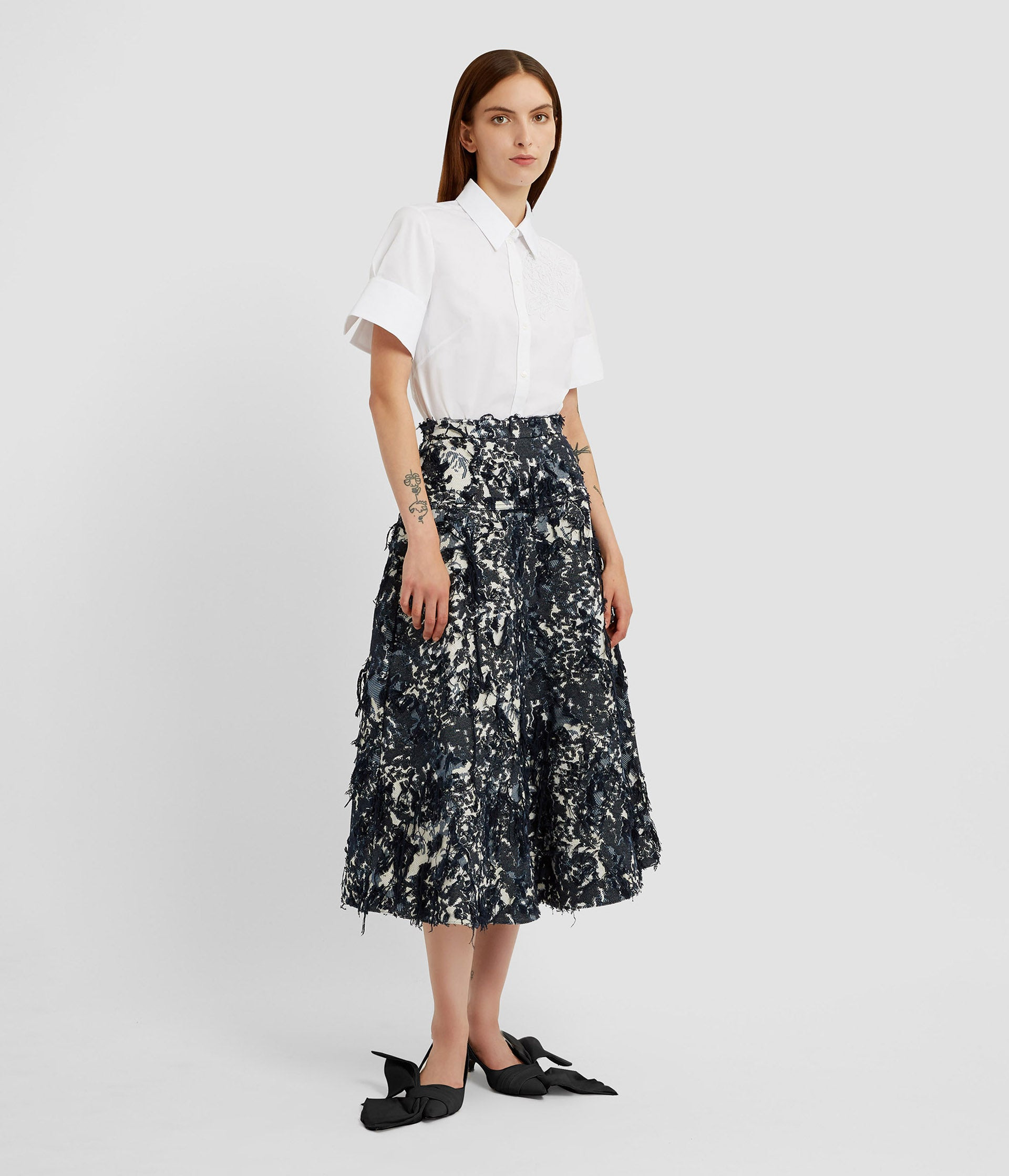 A-LINE MIDI SKIRT - 1
