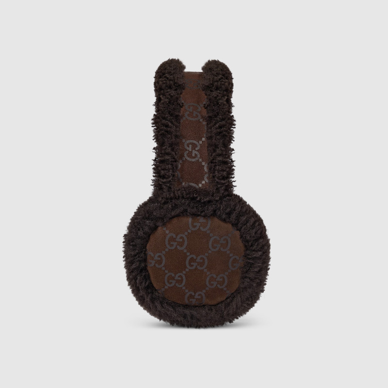GUCCI GG suede and merino wool ear muffs outlook
