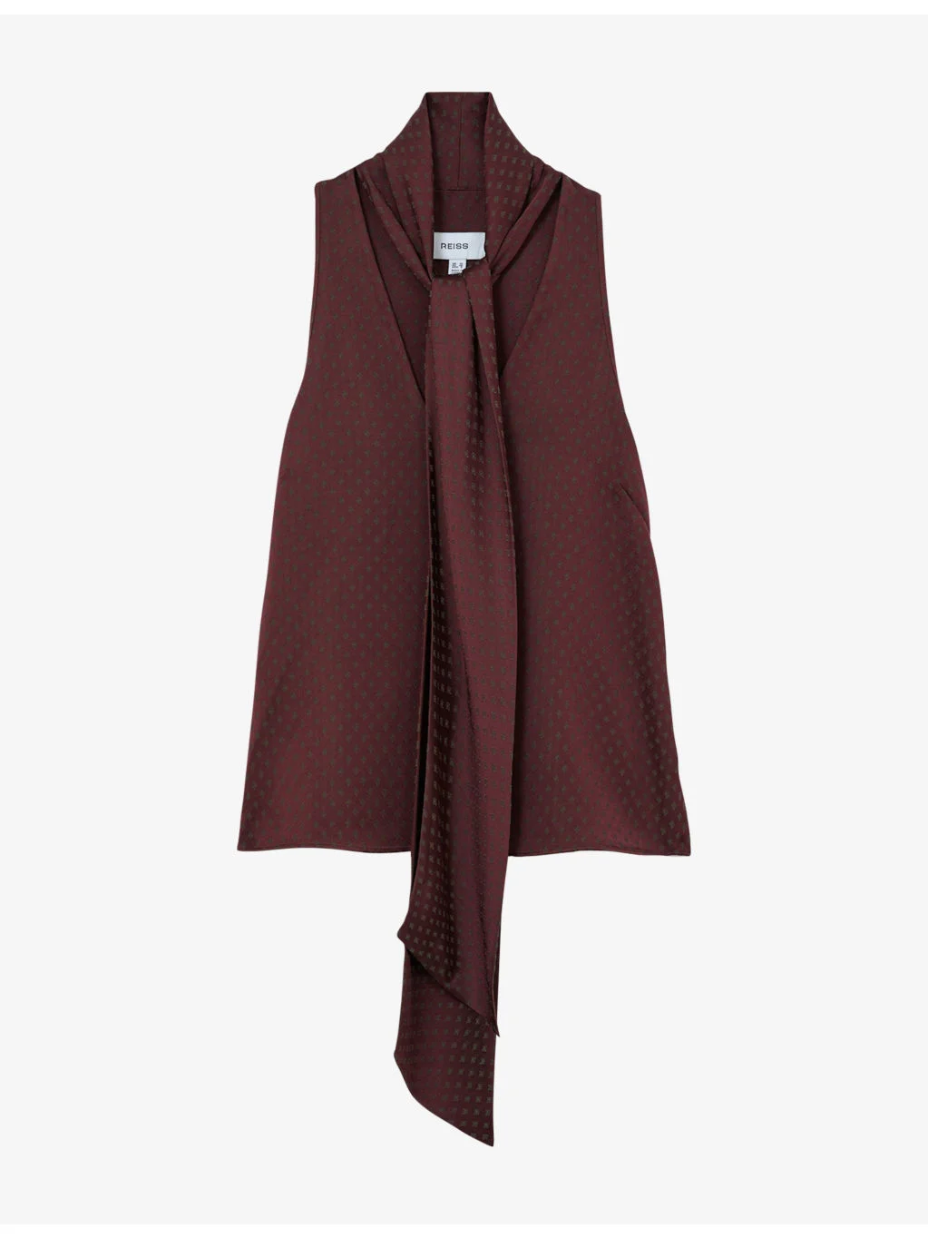 Tilly Jacquard Tie-Neck Woven Top - 1