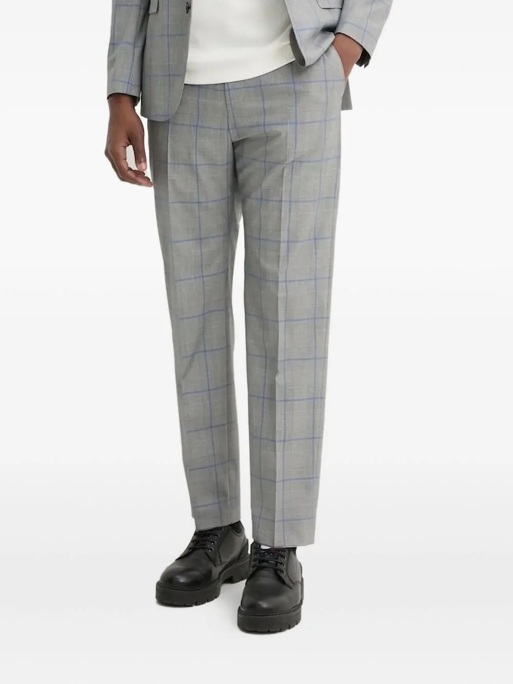 checked tailored trousers - 1