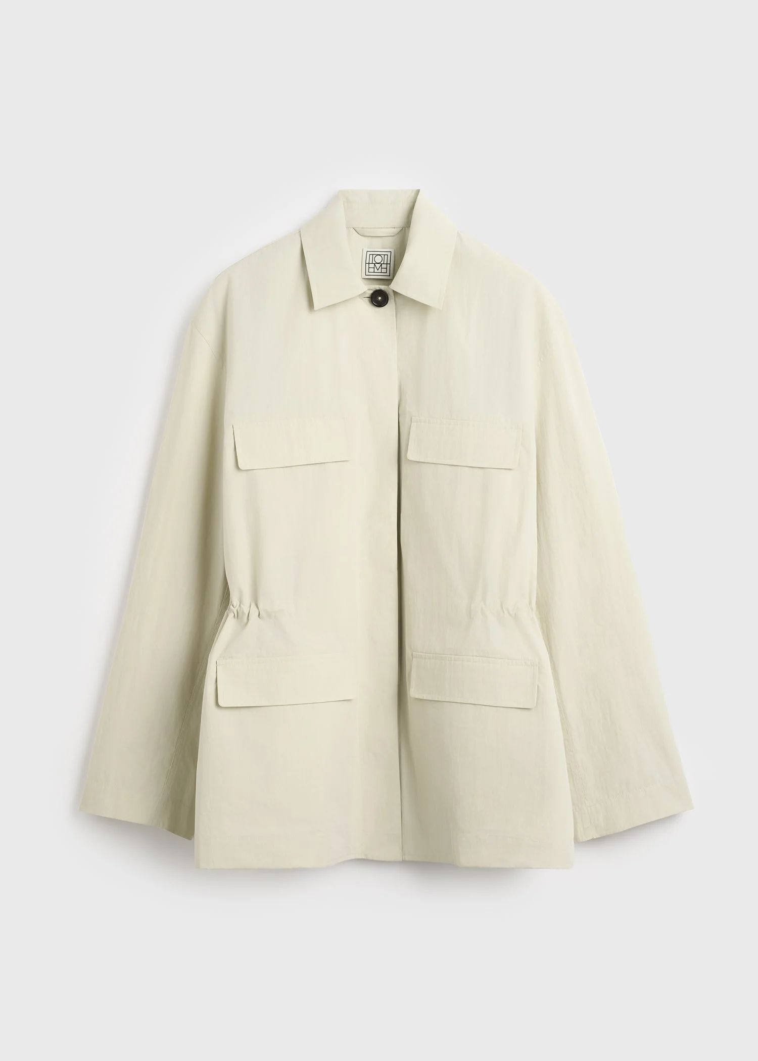 Collared drawstring jacket oyster - 1