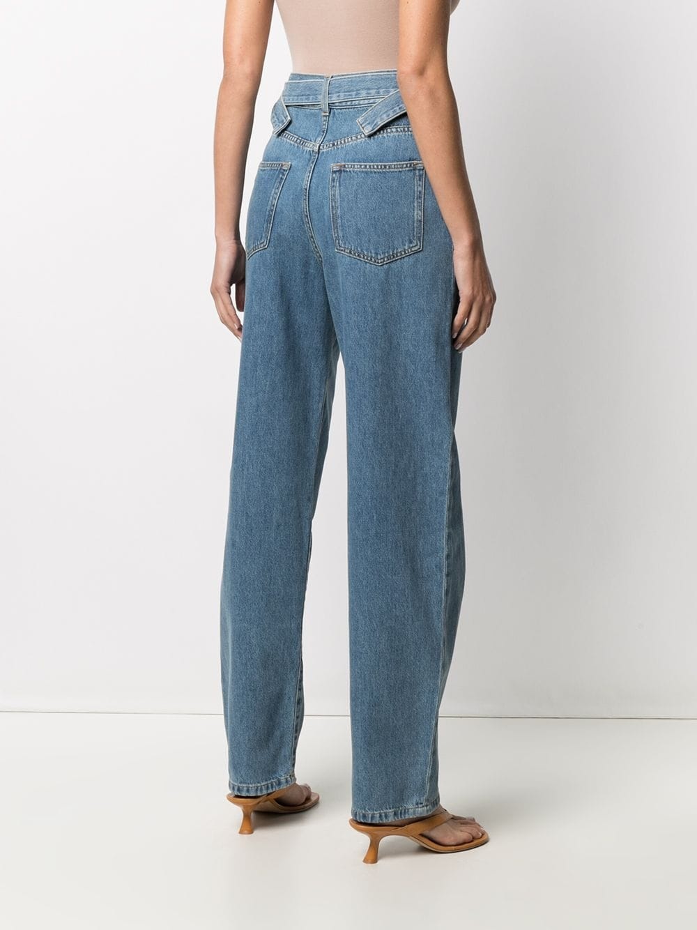 pleat-detail straight-leg jeans - 4