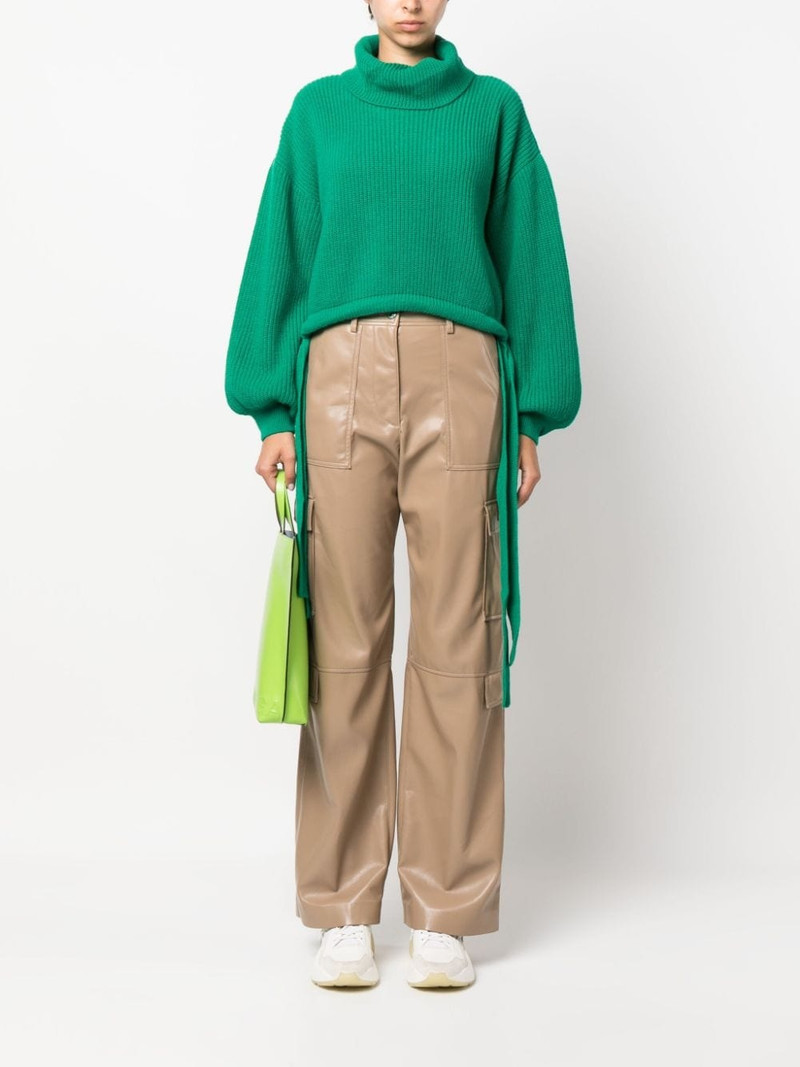 MSGM faux-leather cargo trousers outlook
