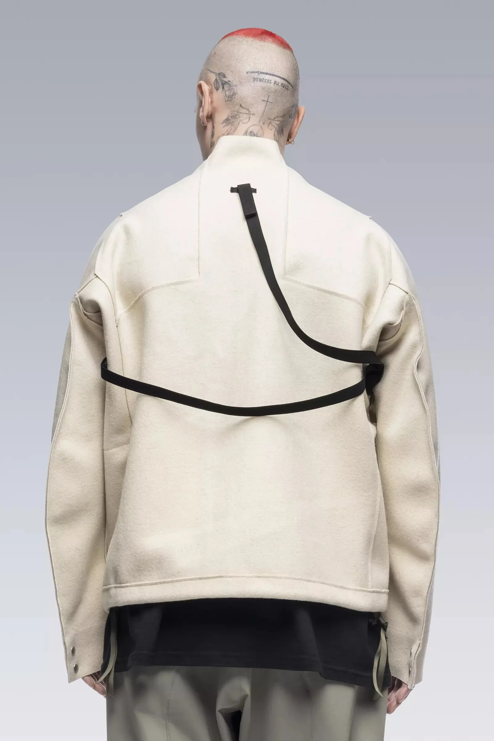 ACRONYM J70-BU Burel® Wool Jacket White | REVERSIBLE