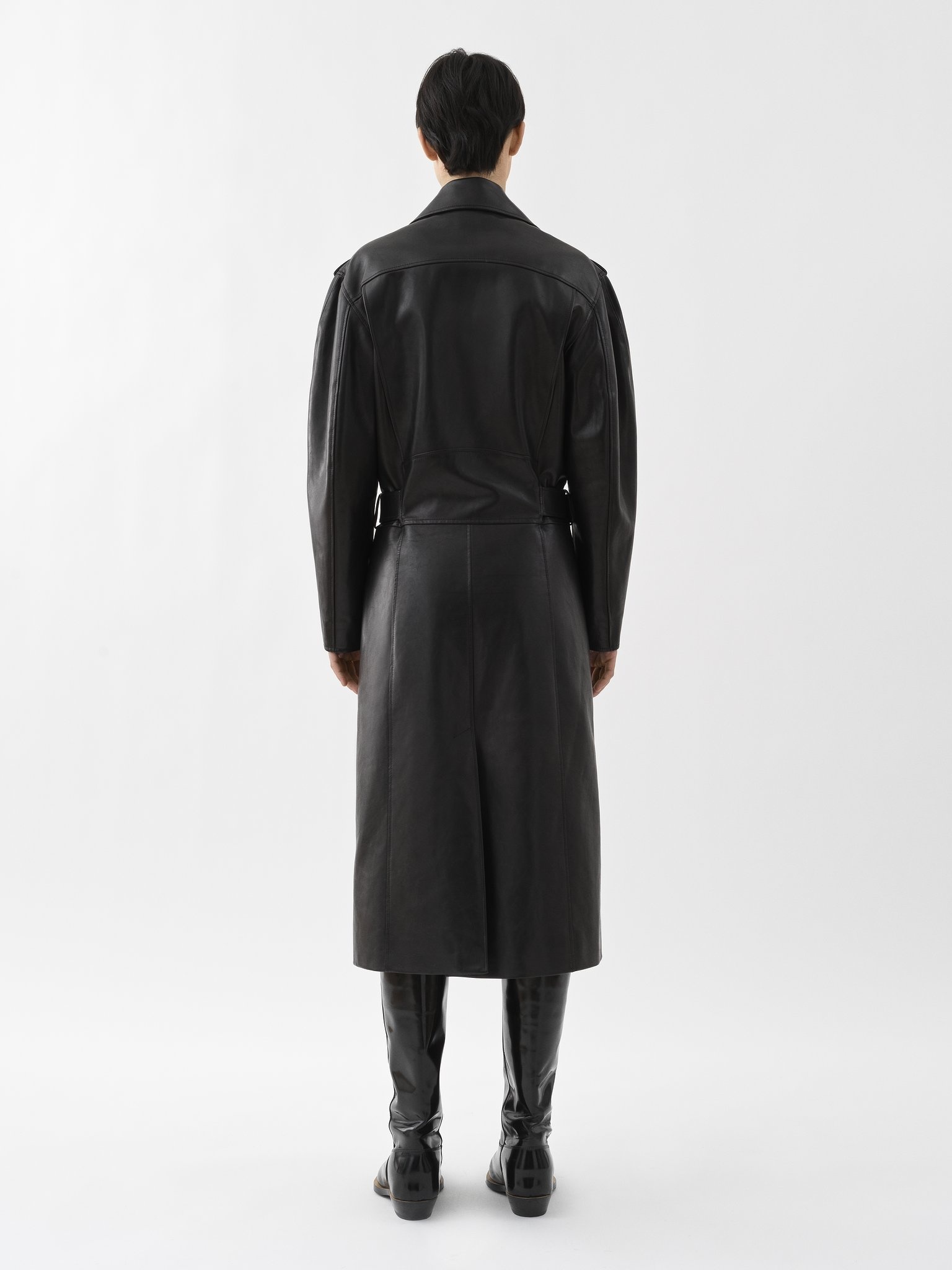 LONG BIKER COAT - 4
