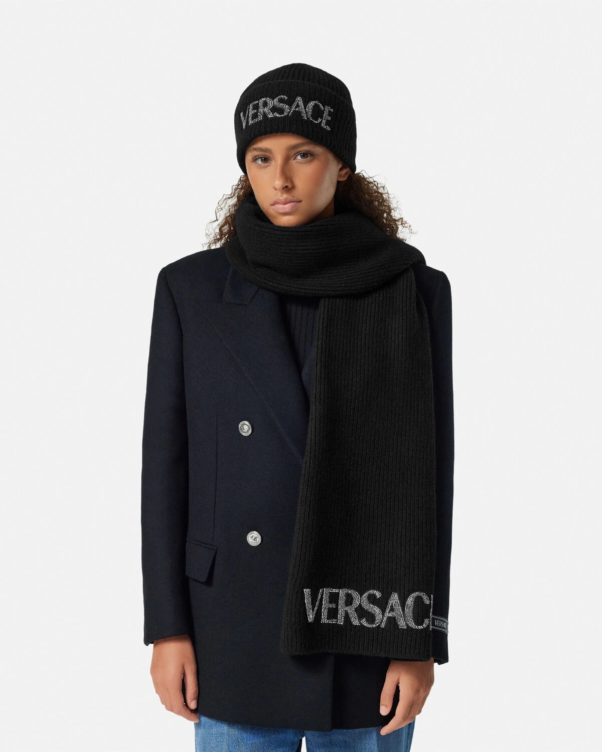 Cielo Stellato Cashmere Logo Knit Scarf - 3