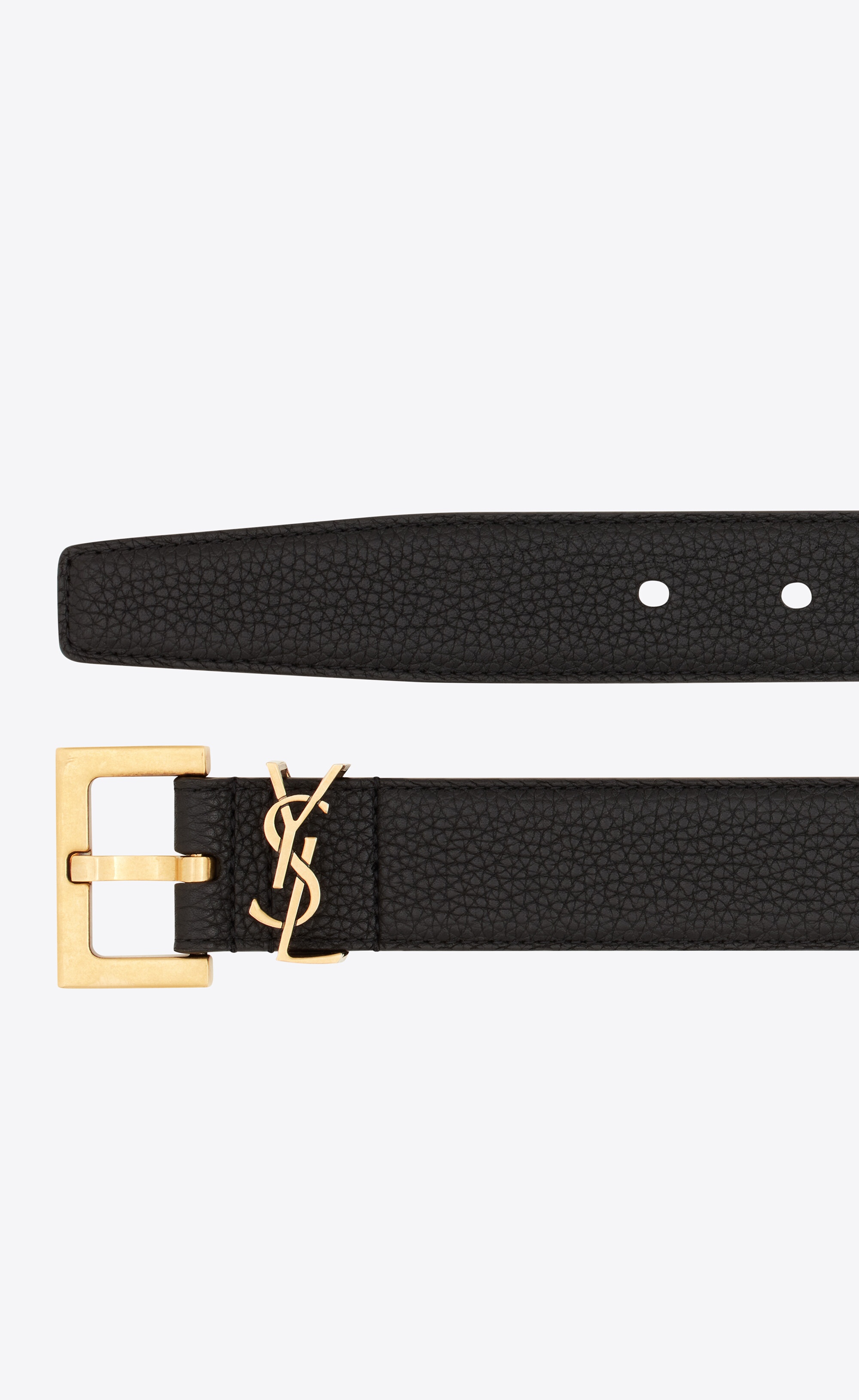 cassandre belt with square buckle in grained leather - 2