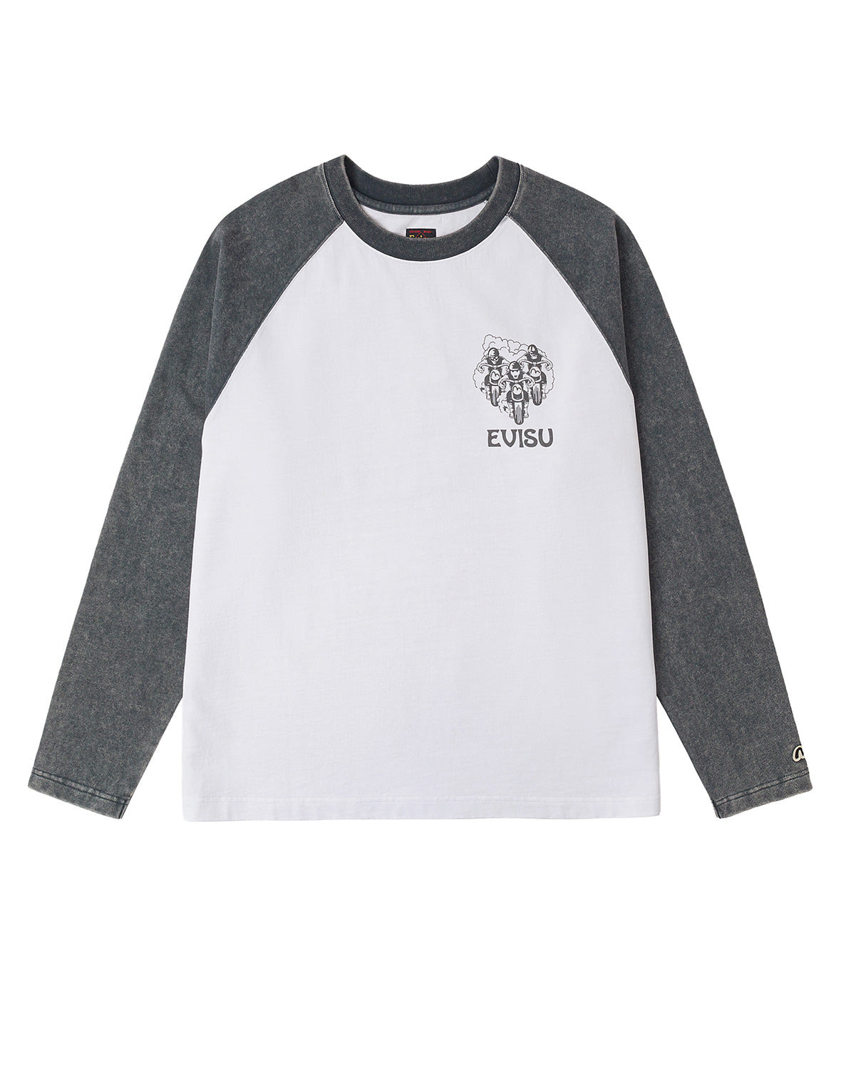 Retro Motocross Print Relax Fit Long-sleeve T-shirt - 2