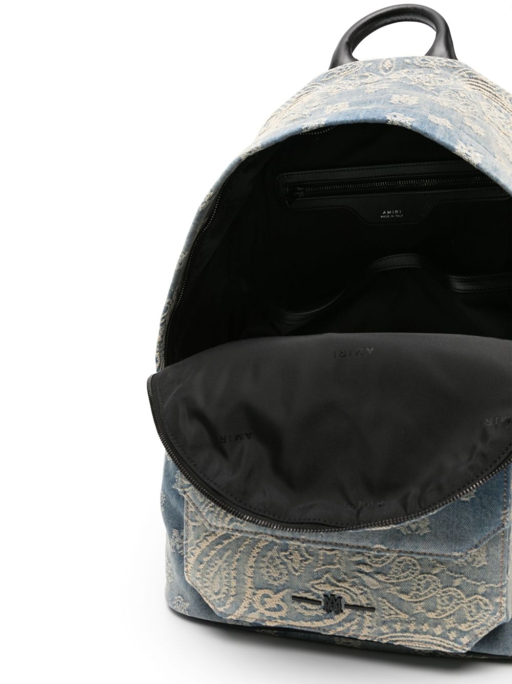 bandana-jacquard denim backpack - 5