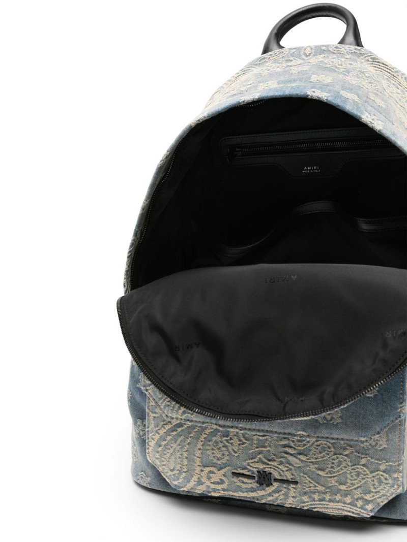 bandana-jacquard denim backpack 5