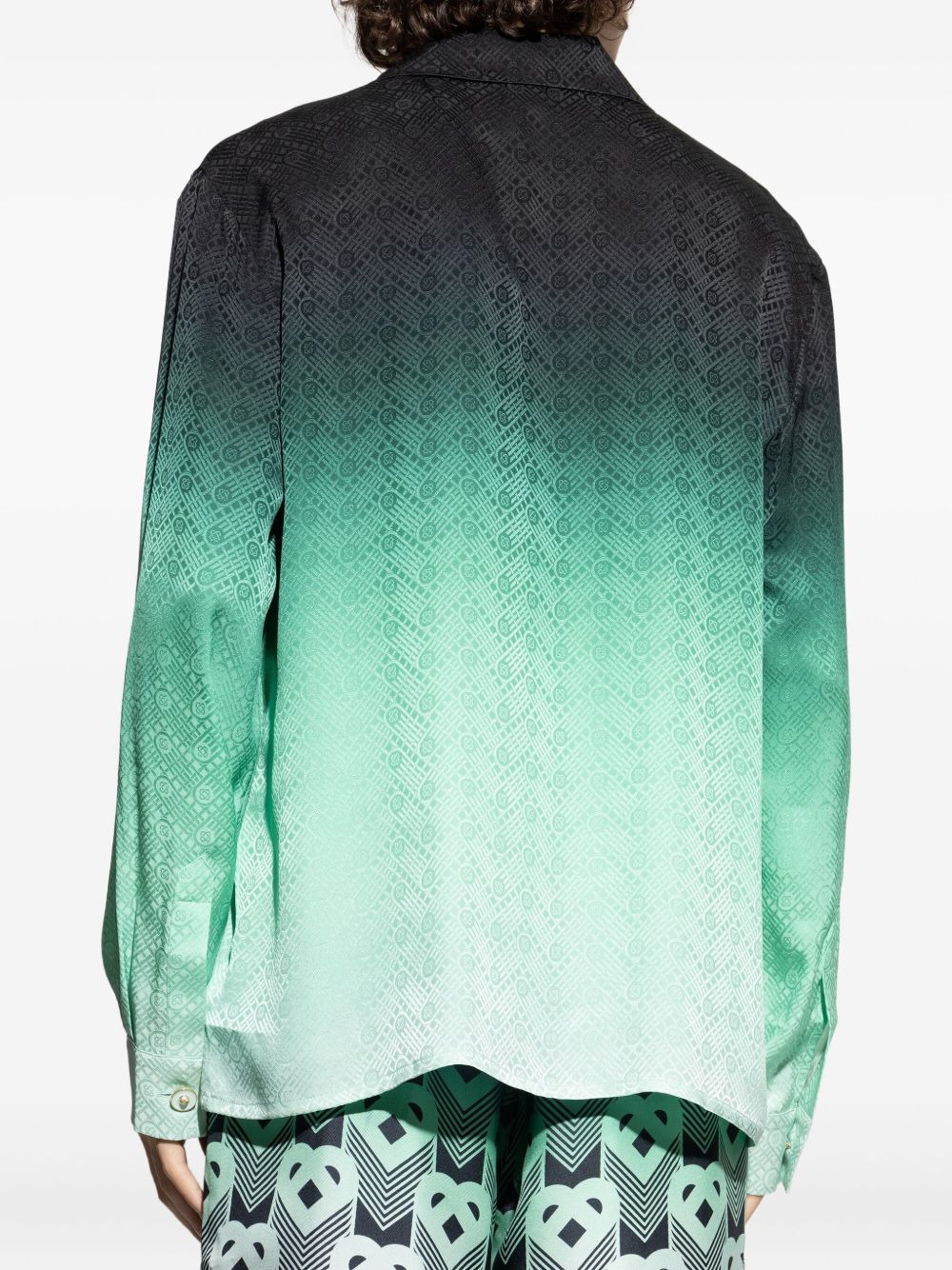 gradient pattern silk shirt - 4