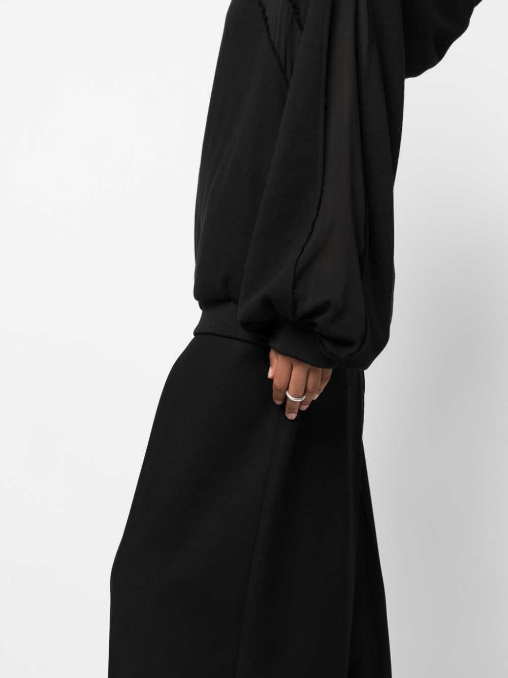 panelled zip-up hoodie - 5