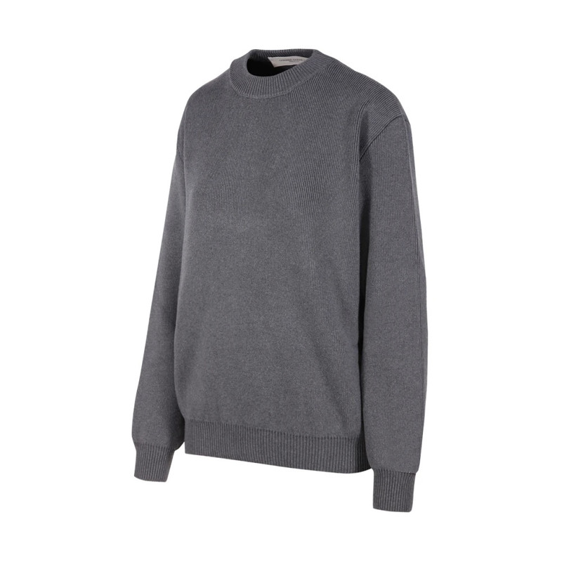 Golden Goose DARK GREY MELANGE LOGO CREW NECK SWEATER outlook