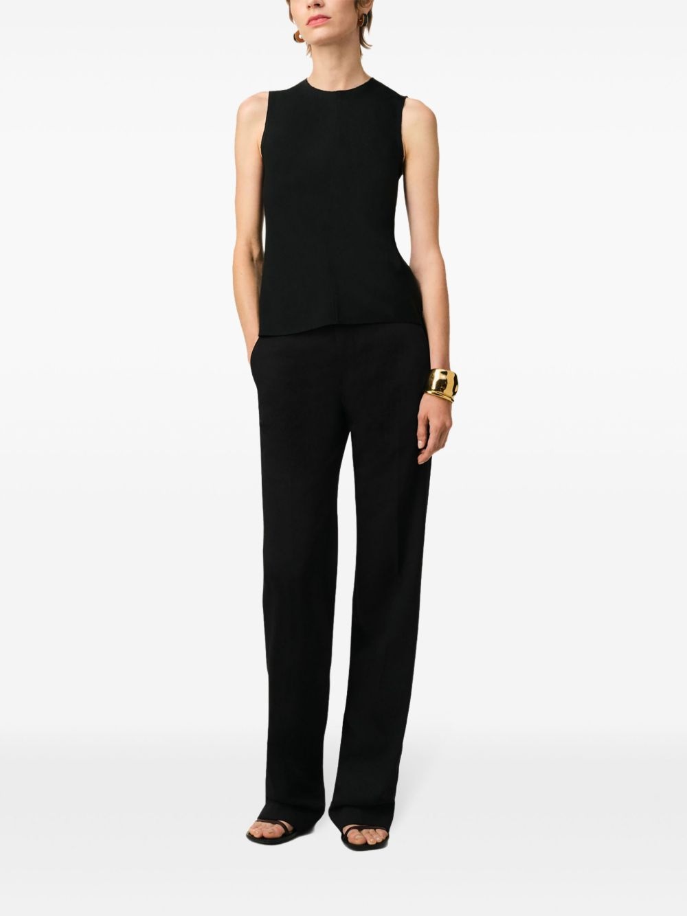 creased straight trousers - 2