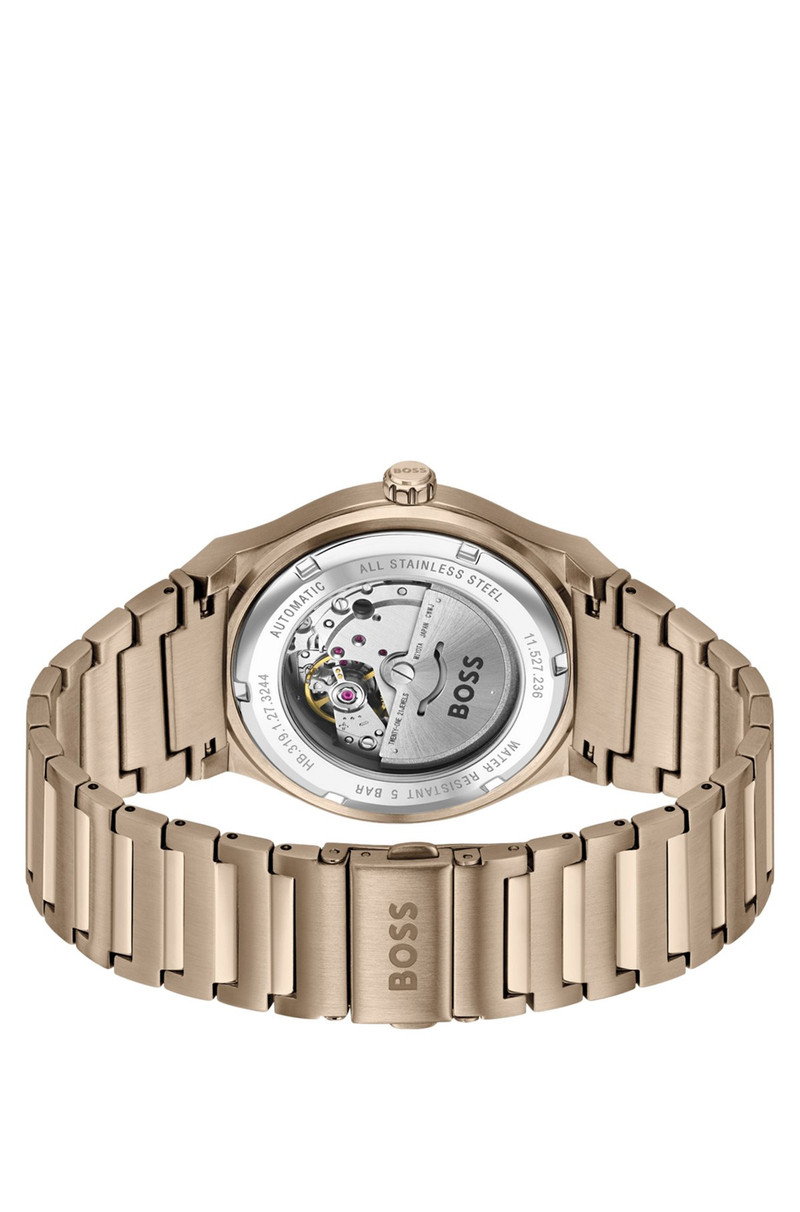 GOLD-TONE AUTOMATIC WATCH WITH GROOVED DIAL 3