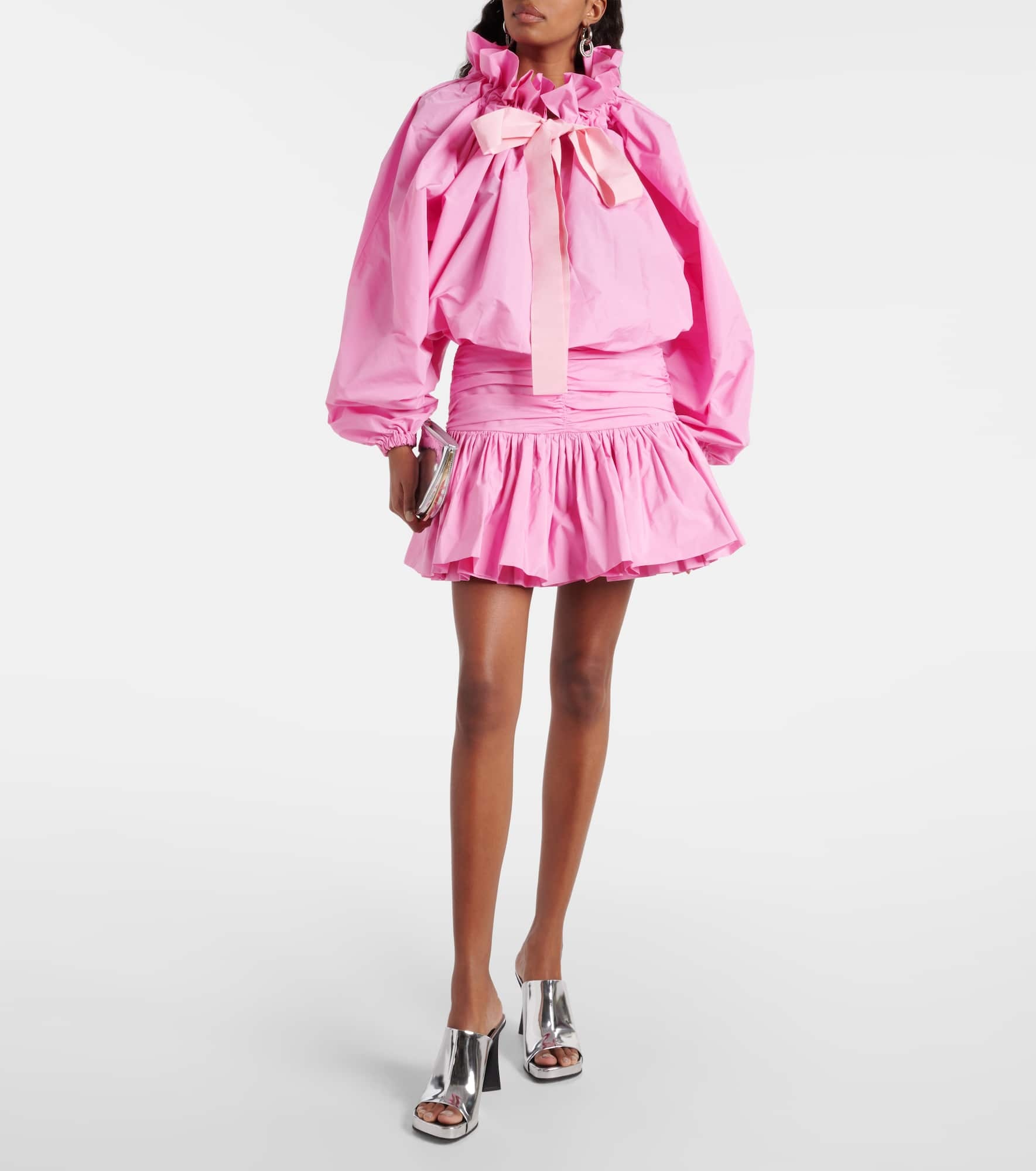 Ruffled high-rise faille miniskirt - 2