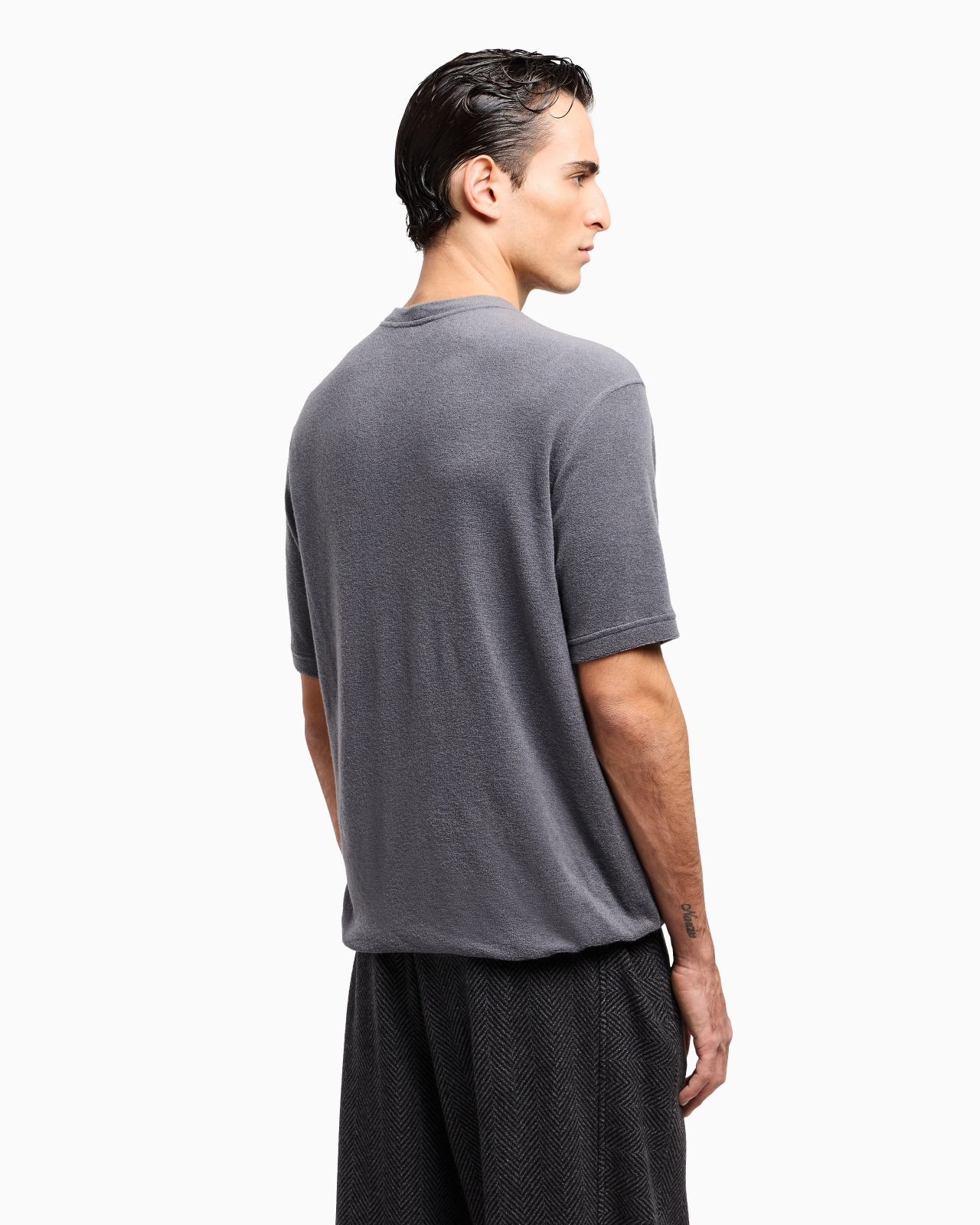 CREW-NECK T-SHIRT IN PURE CASHMERE JERSEY - 3
