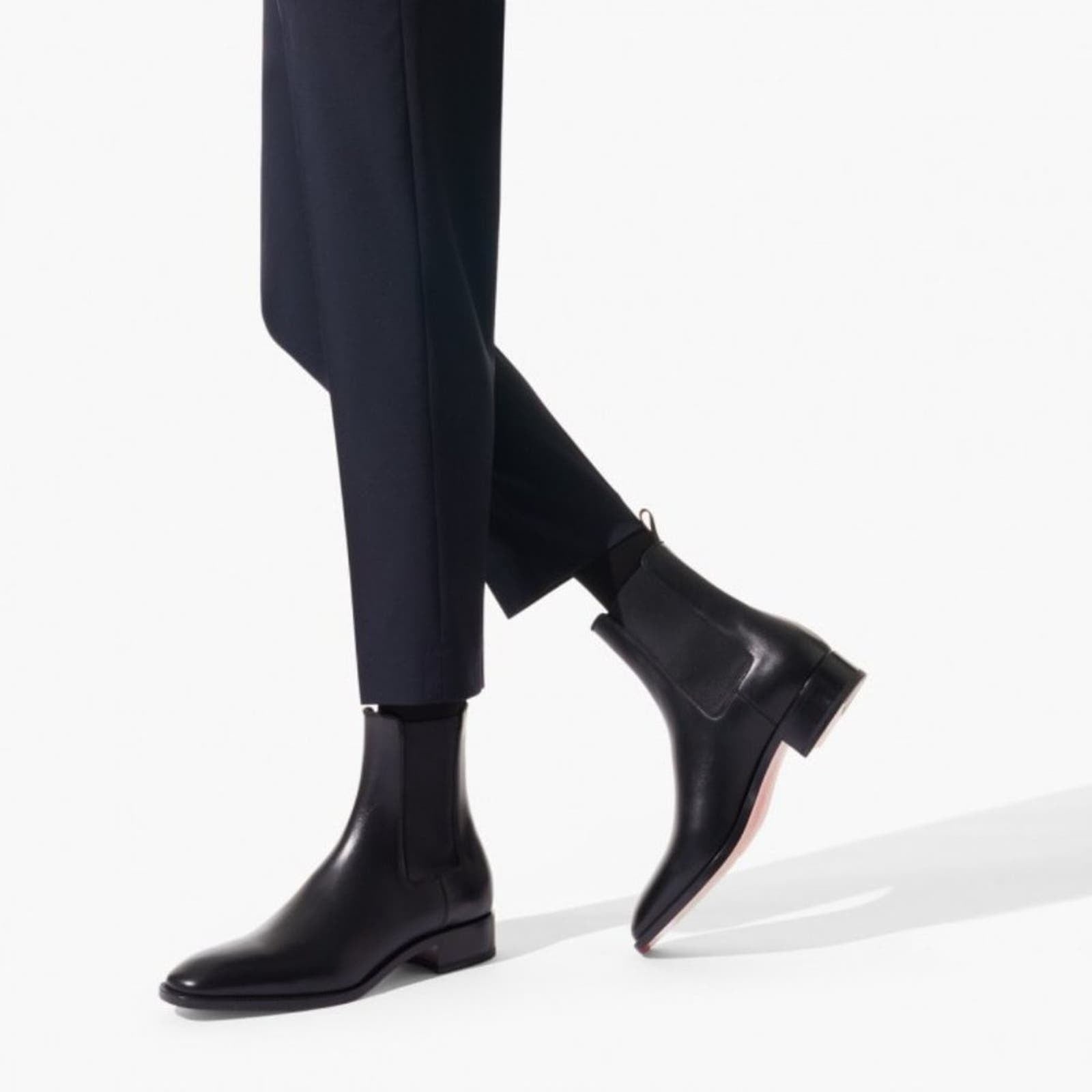 Christian Louboutin Samson Flat Boots - Leather - Black - EU 40 / US 7 - 2