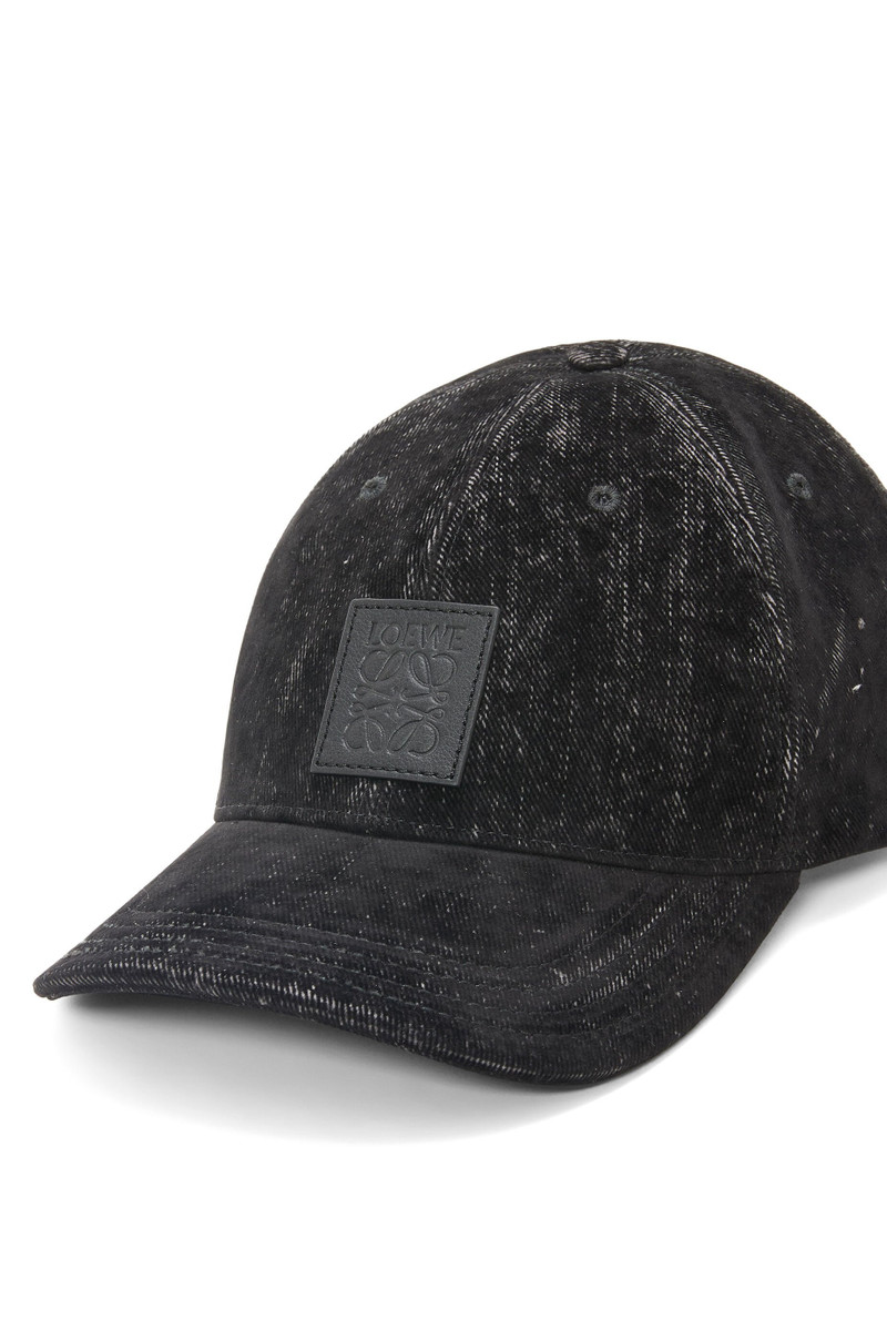Patch cap in flocked denim 4