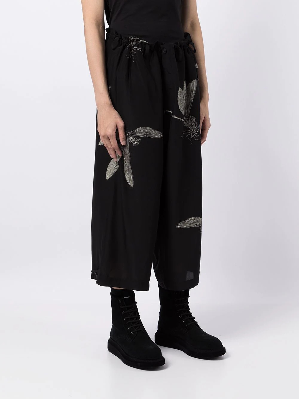 floral-print cropped trousers - 3