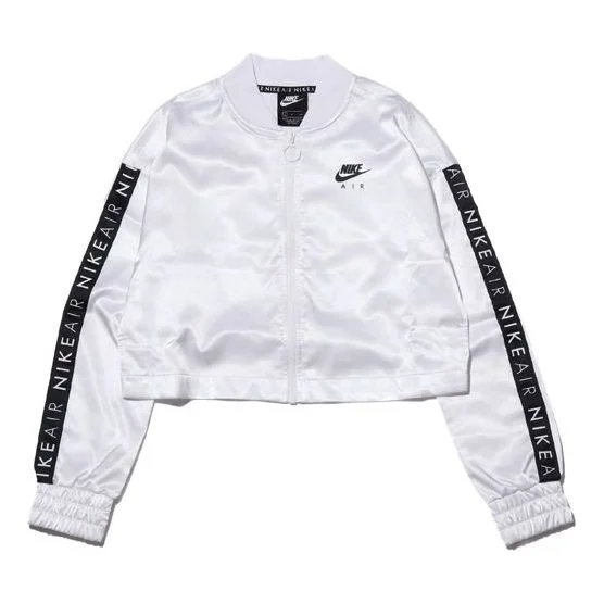 (WMNS) Nike Air Trk JKT Jacket Satin Jacket White BV4780-100 - 1