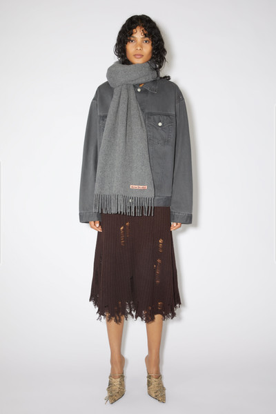 Acne Studios Fringe wool scarf - oversized - Grey Melange outlook