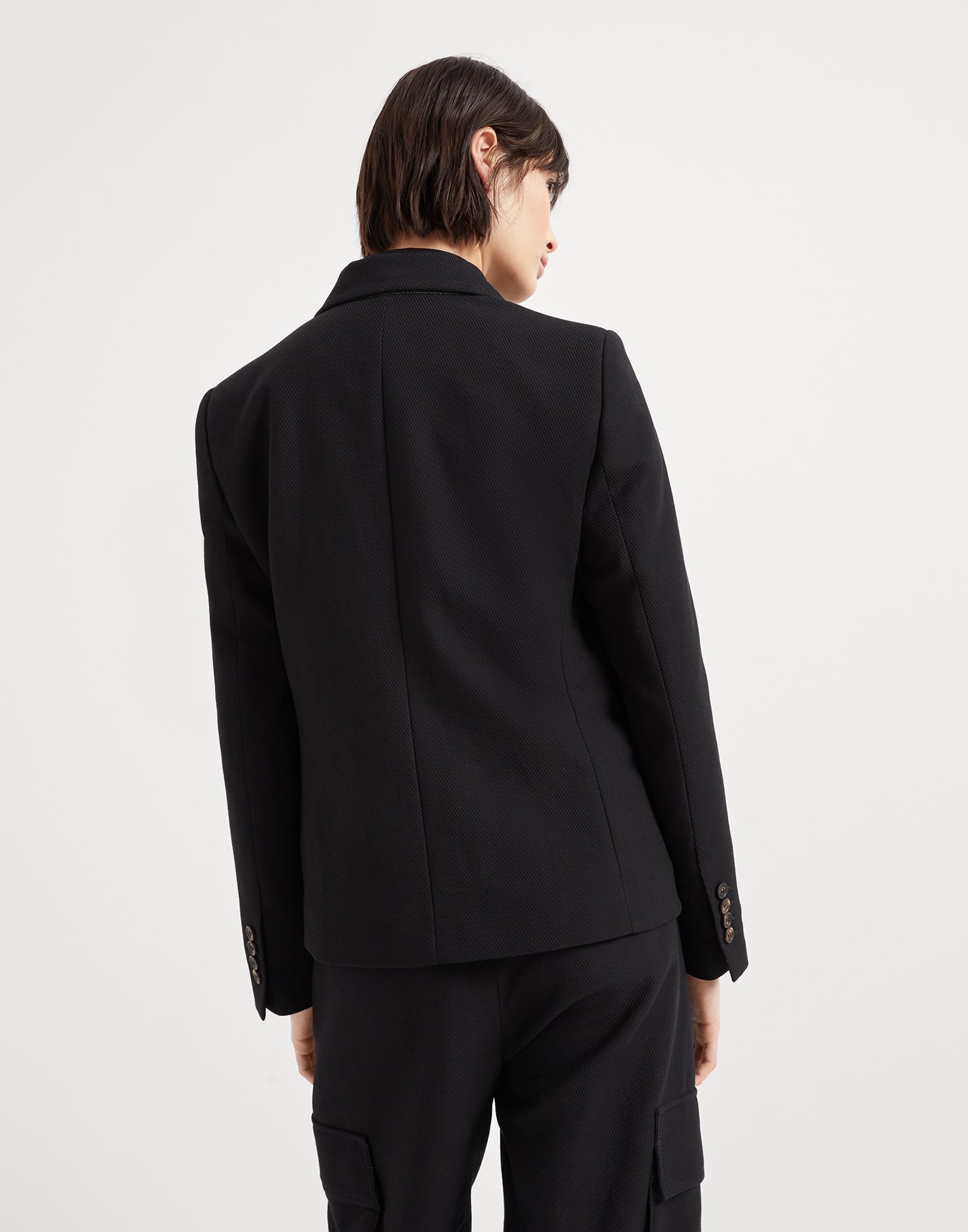 Cotton and linen cavalry blazer with monili - 2