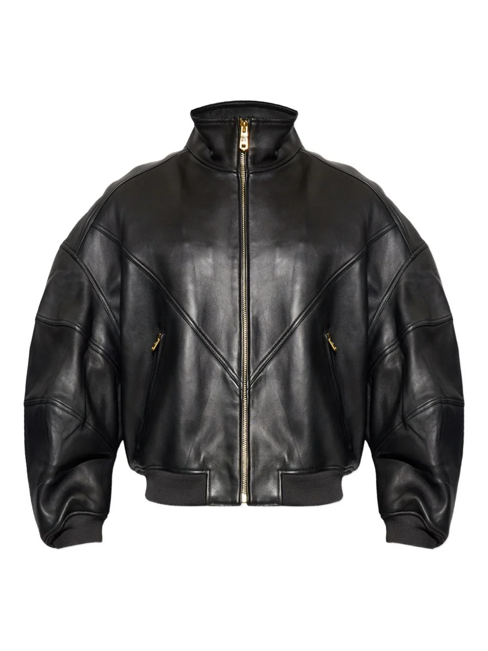 zip-fastening lambskin jacket - 1