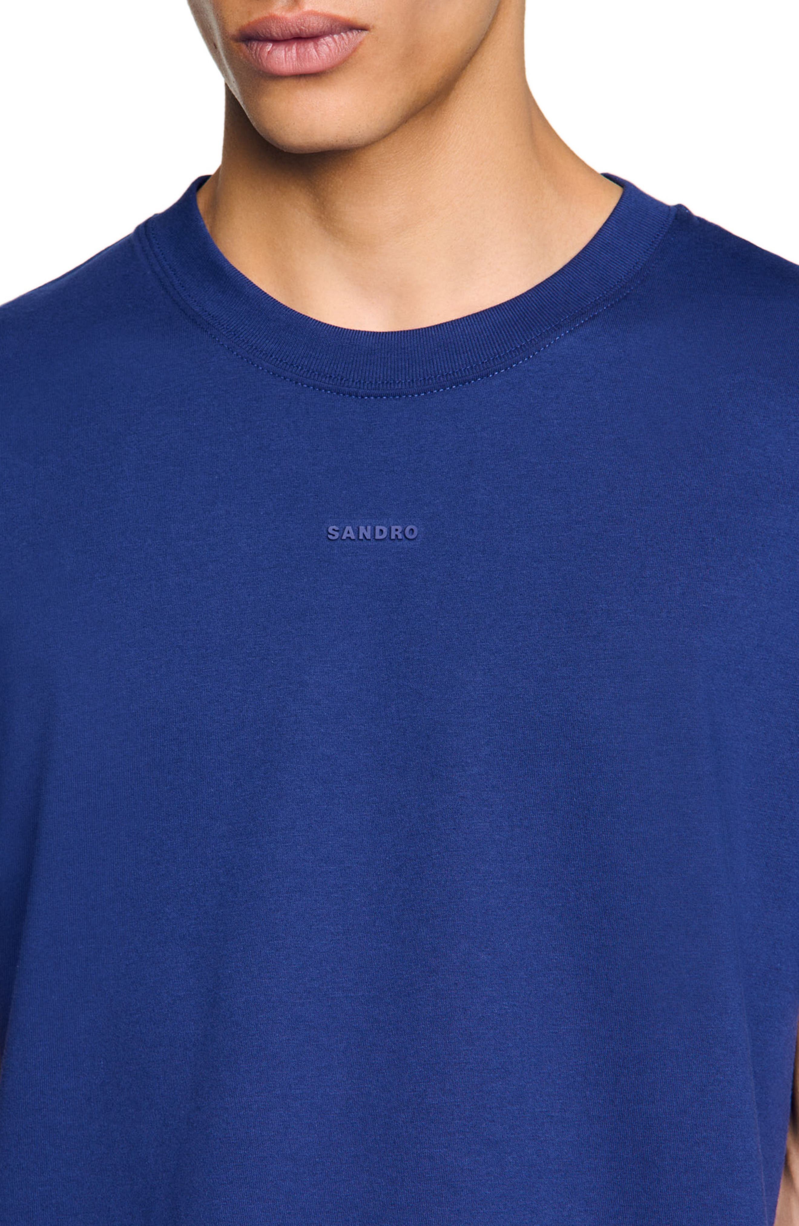 SANDRO Cotton T-shirt with logo in Royal Blue at Nordstrom - 4